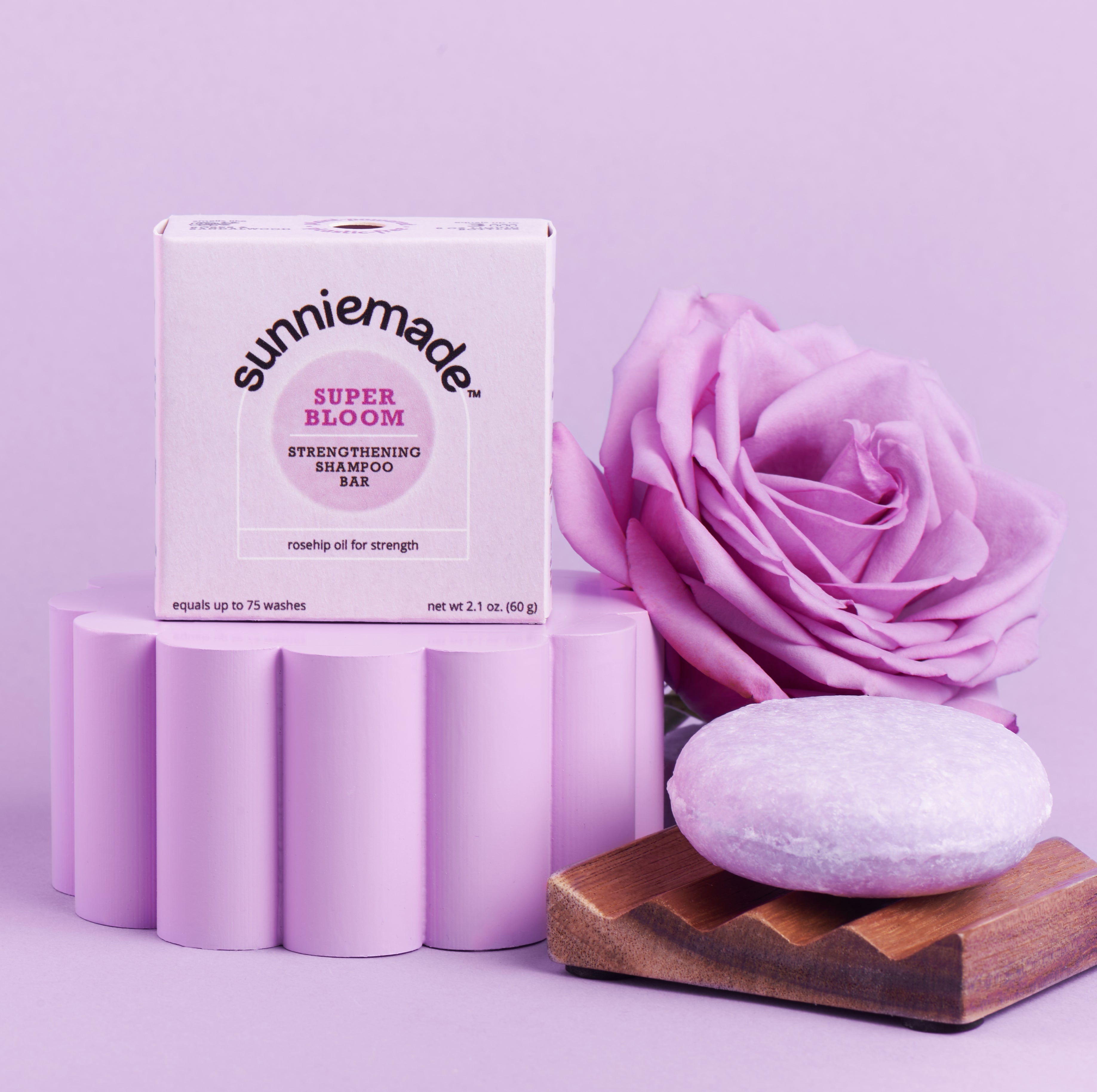 Super Bloom Strengthening Shampoo Bar - Sandalwood & Rose