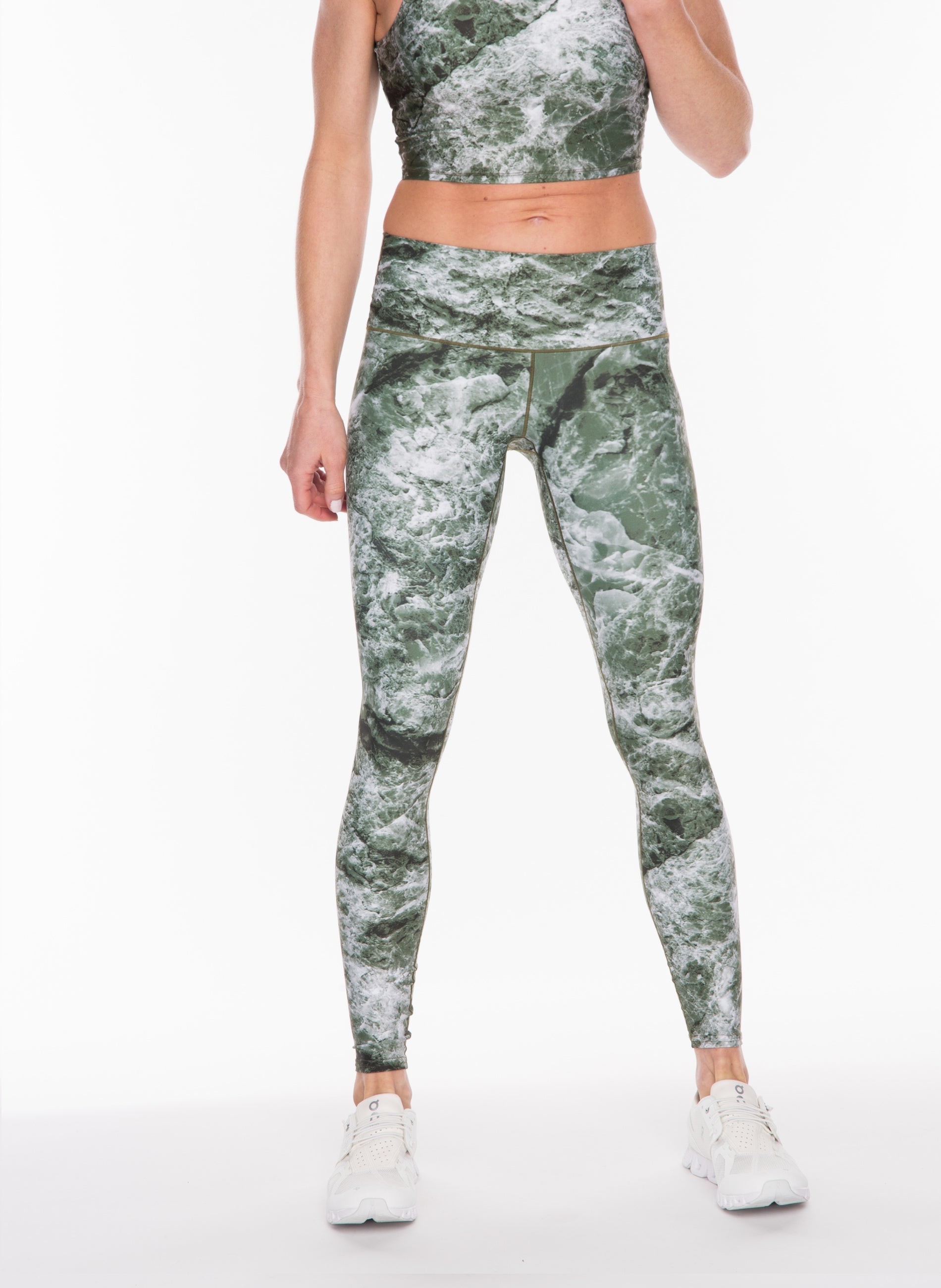 Eco-Friendly Sage Marble Yoga Pants