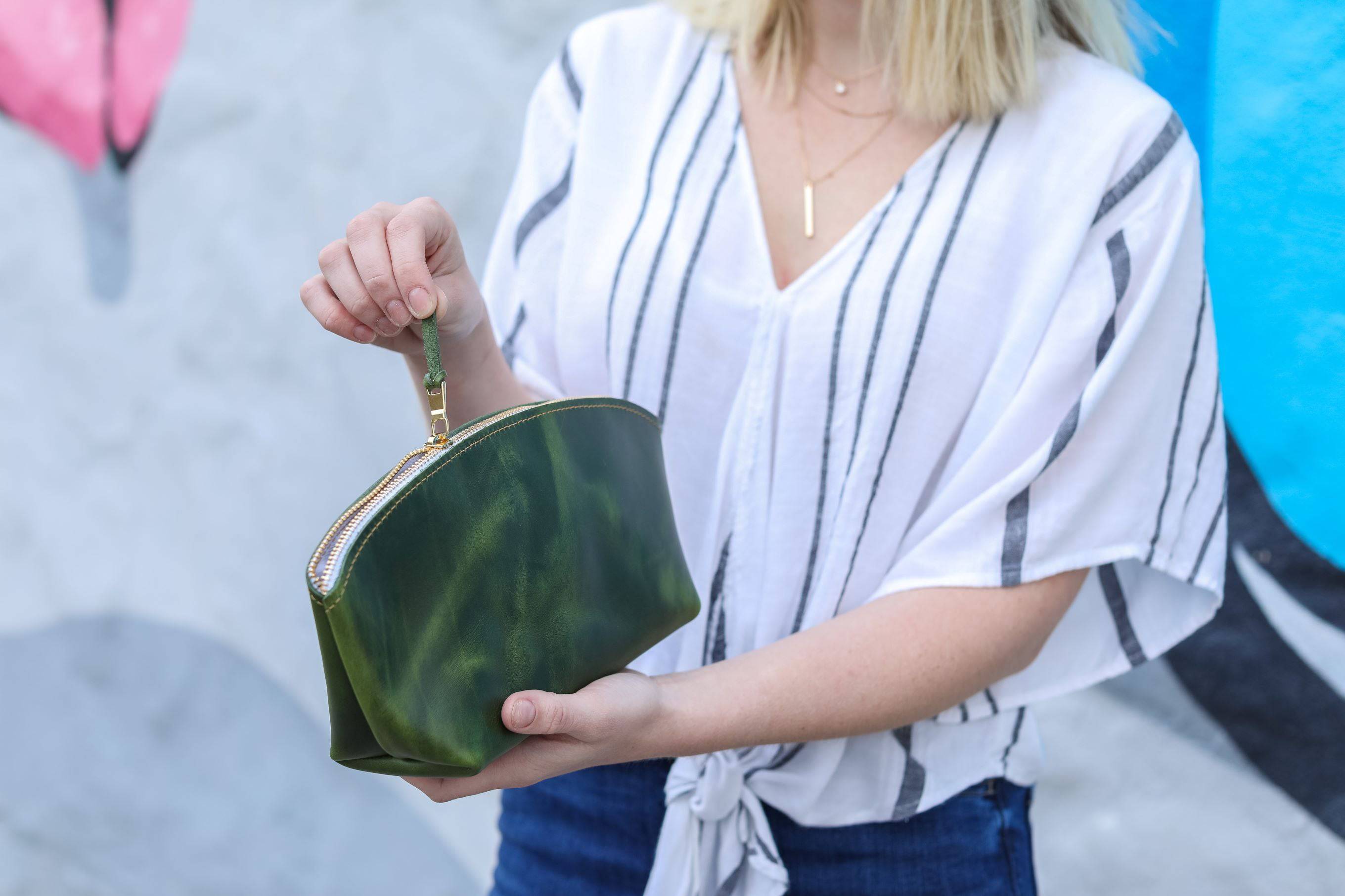 Eclipse Full Grain Leather Cosmetic Bag