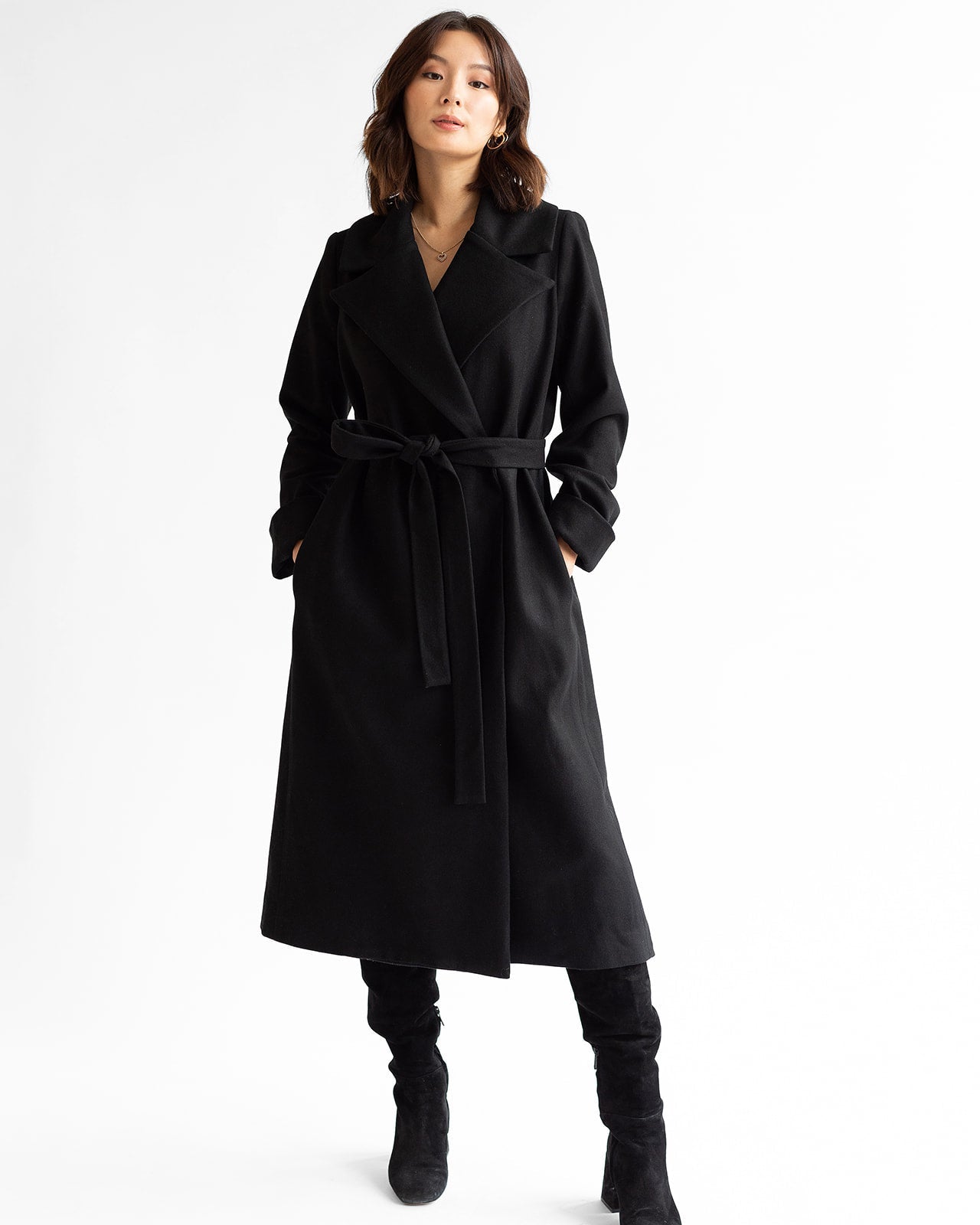 Dearborn Long Wool Overcoat - Black