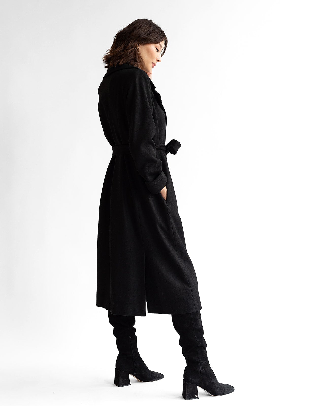 Dearborn Long Wool Overcoat - Black