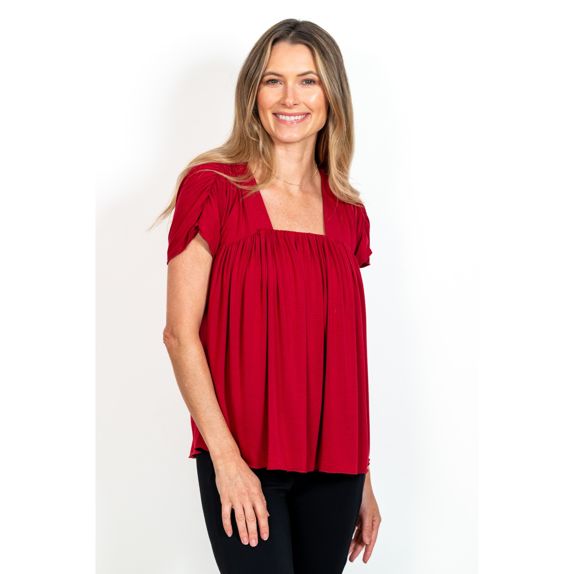 SereniTee Relaxed Top with Light Hug Bra-Free Shelf