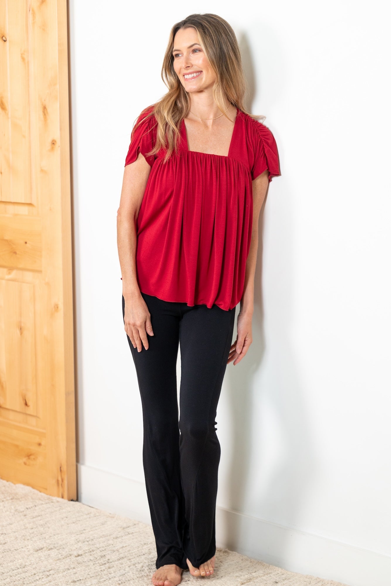 SereniTee Relaxed Top with Light Hug Bra-Free Shelf
