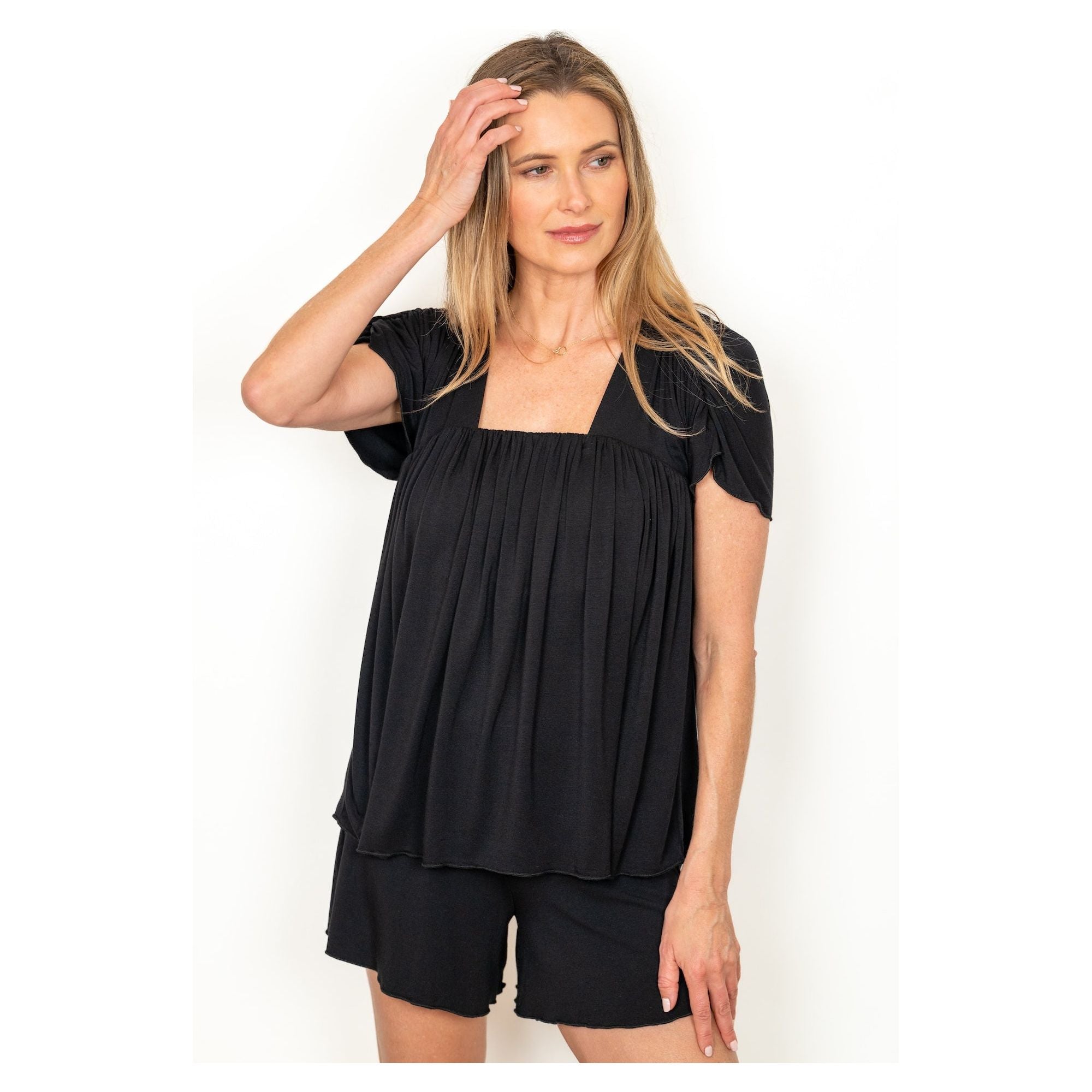 SereniTee Relaxed Top with Light Hug Bra-Free Shelf