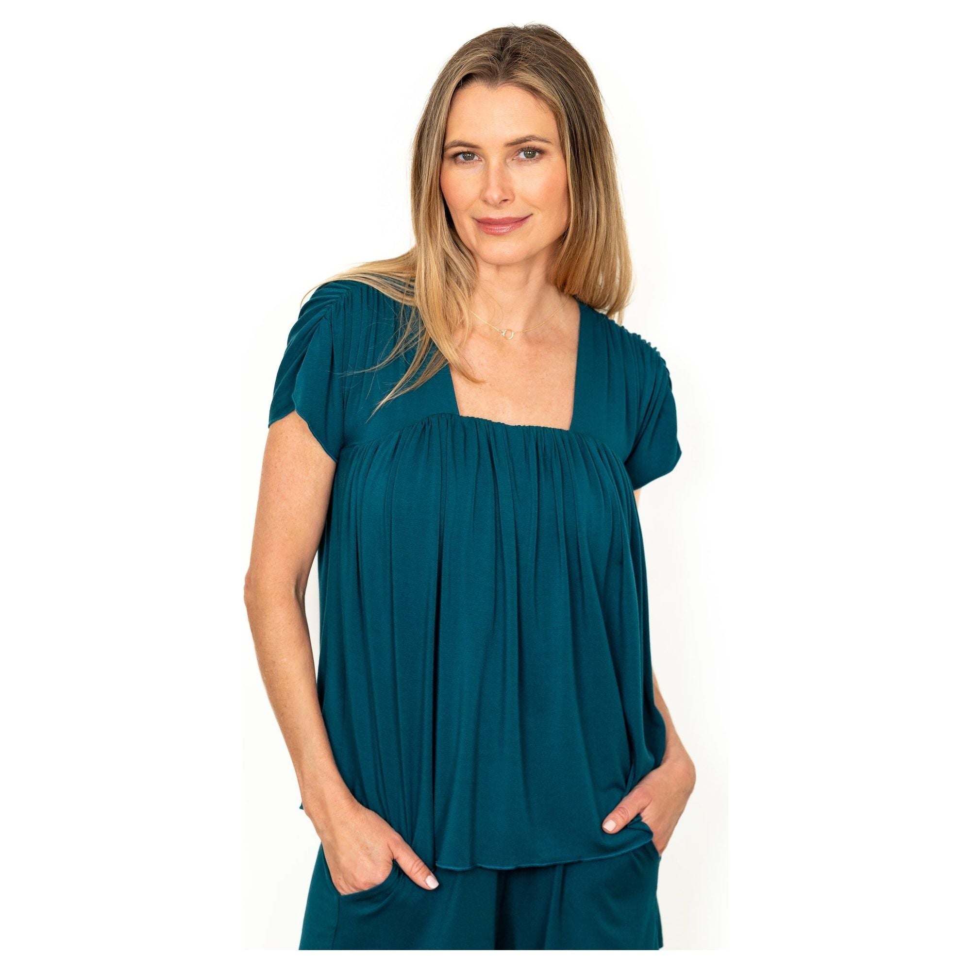 SereniTee Relaxed Top with Light Hug Bra-Free Shelf