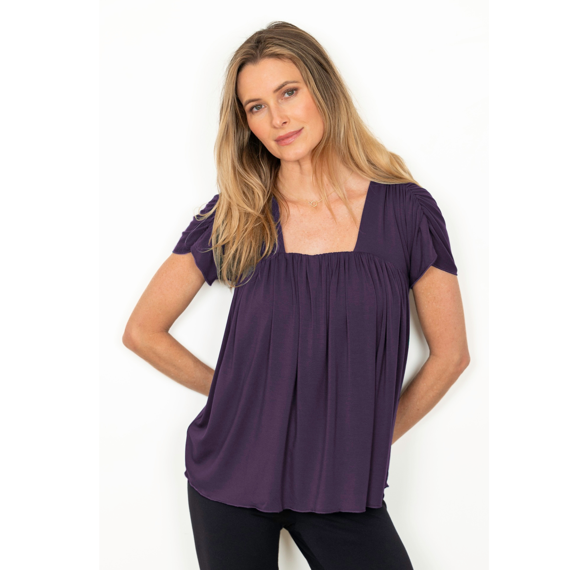 SereniTee Relaxed Top with Light Hug Bra-Free Shelf