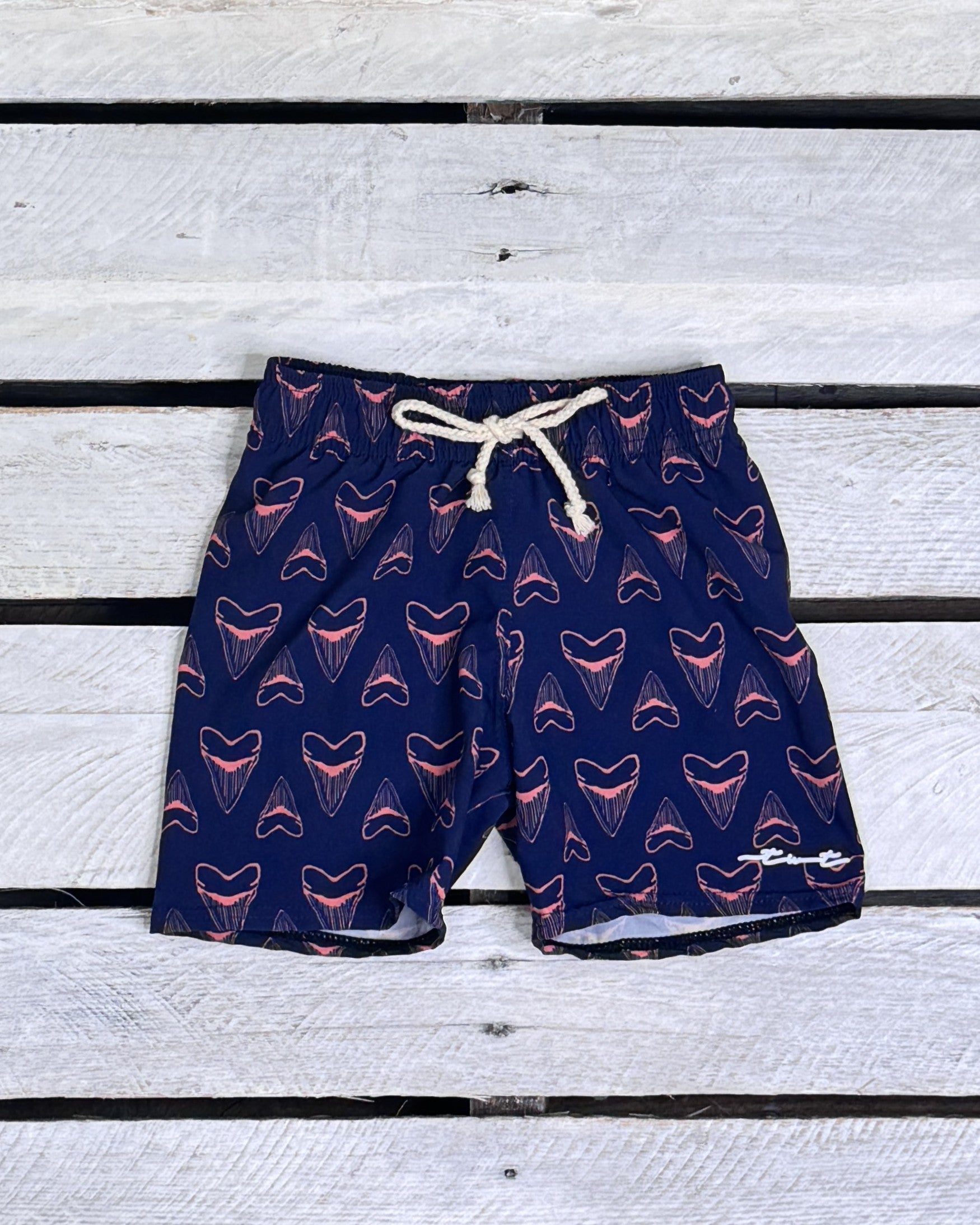 Boys Shark Bite Breathable UPF 50 Swim Trunks