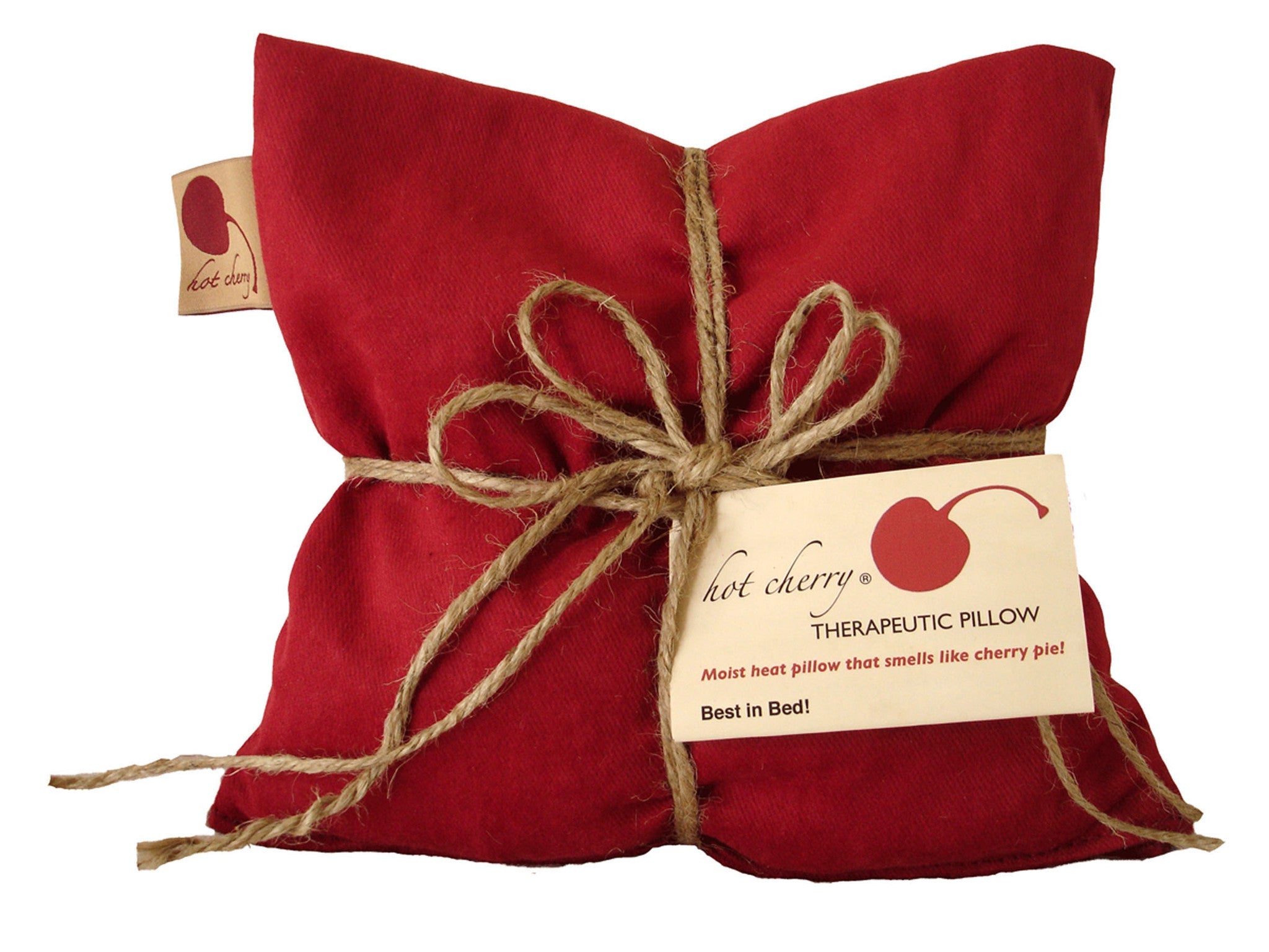 Hot Cherry Square Heat Pillow - Red Denim