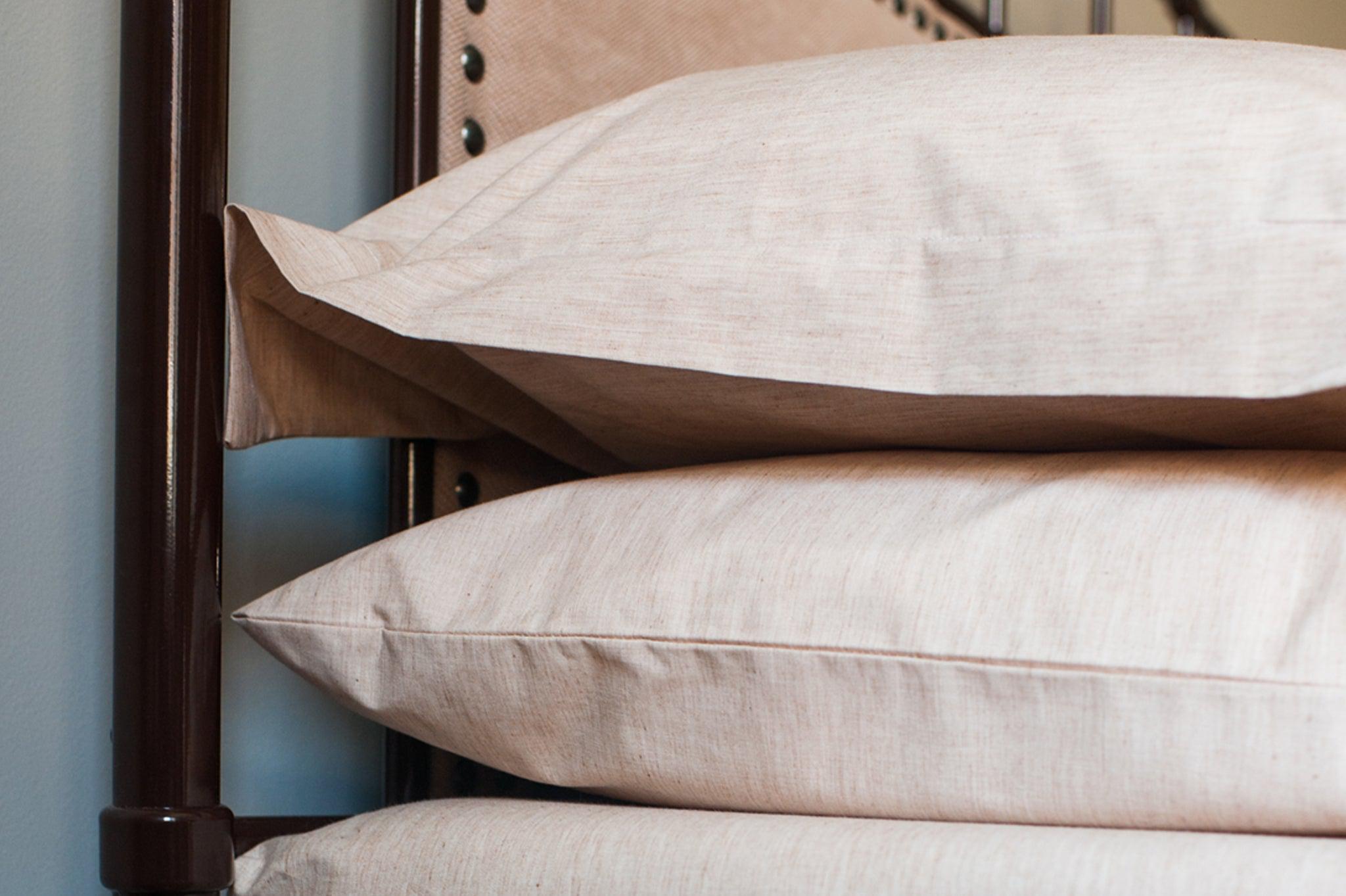 Naturally Dyed Cotton Pillowcases - Coyote Brown