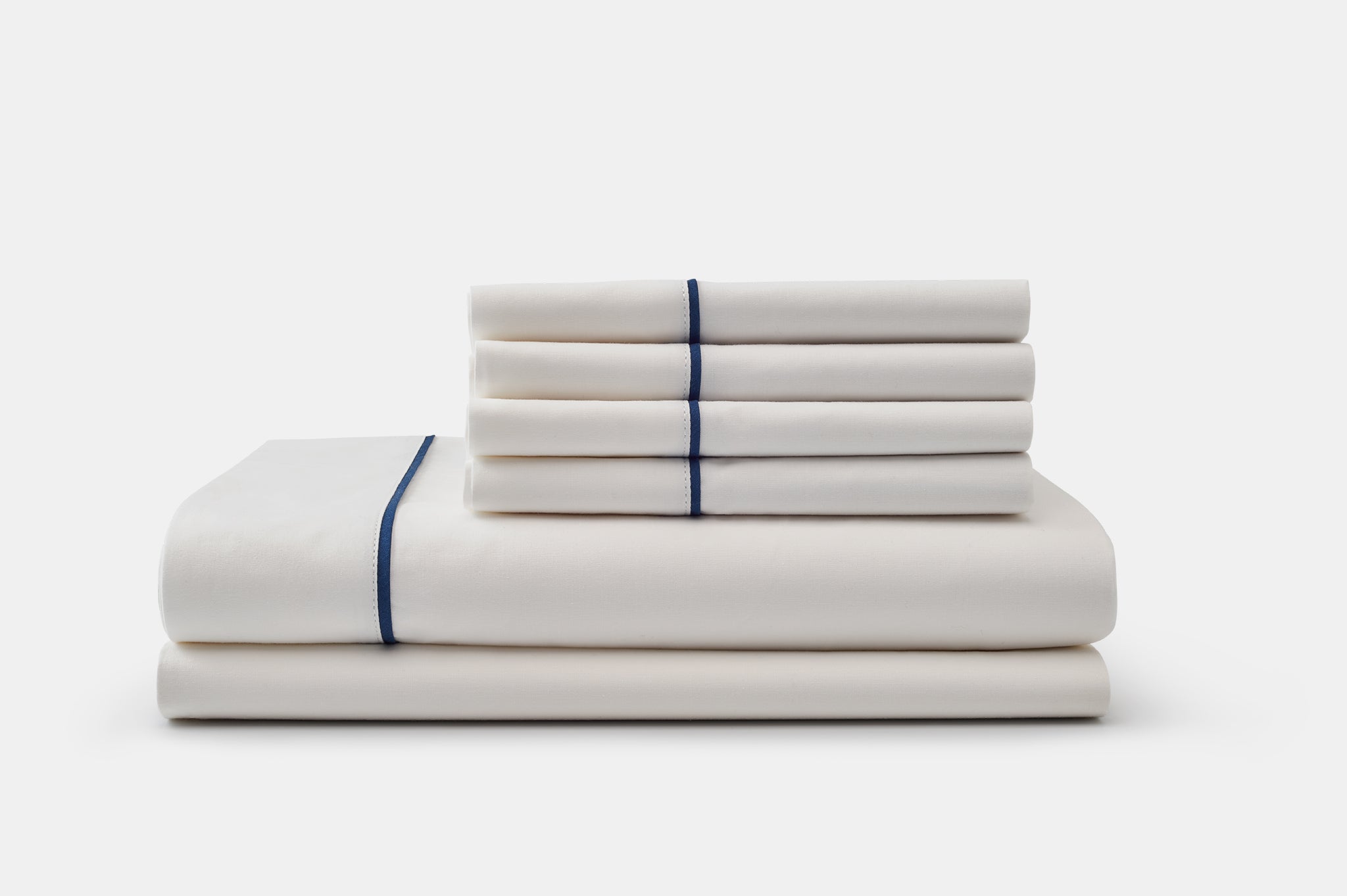 USA Cotton Sheet Set - Classic Piping Design