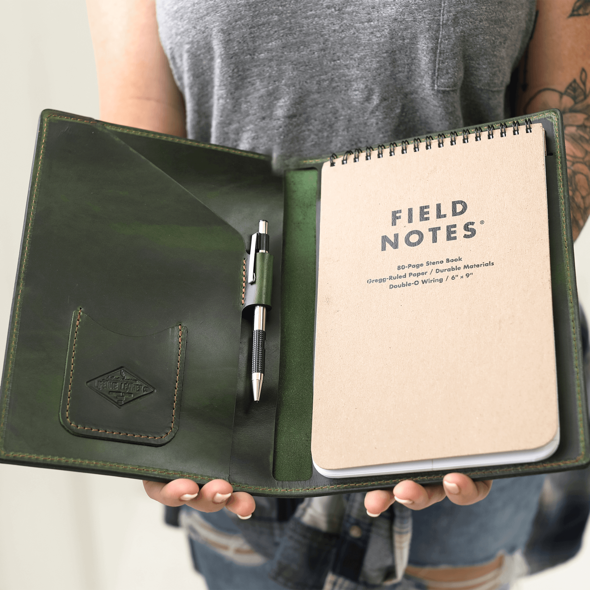 Leather Steno Pad All For American