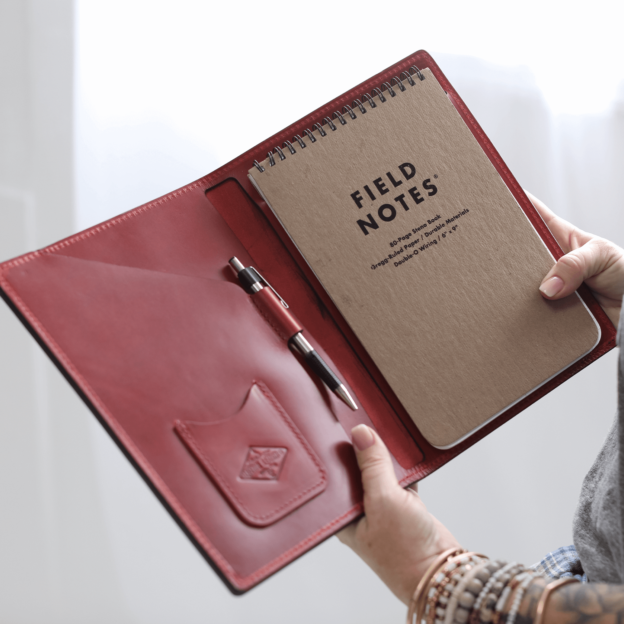 Leather Steno Pad All For American