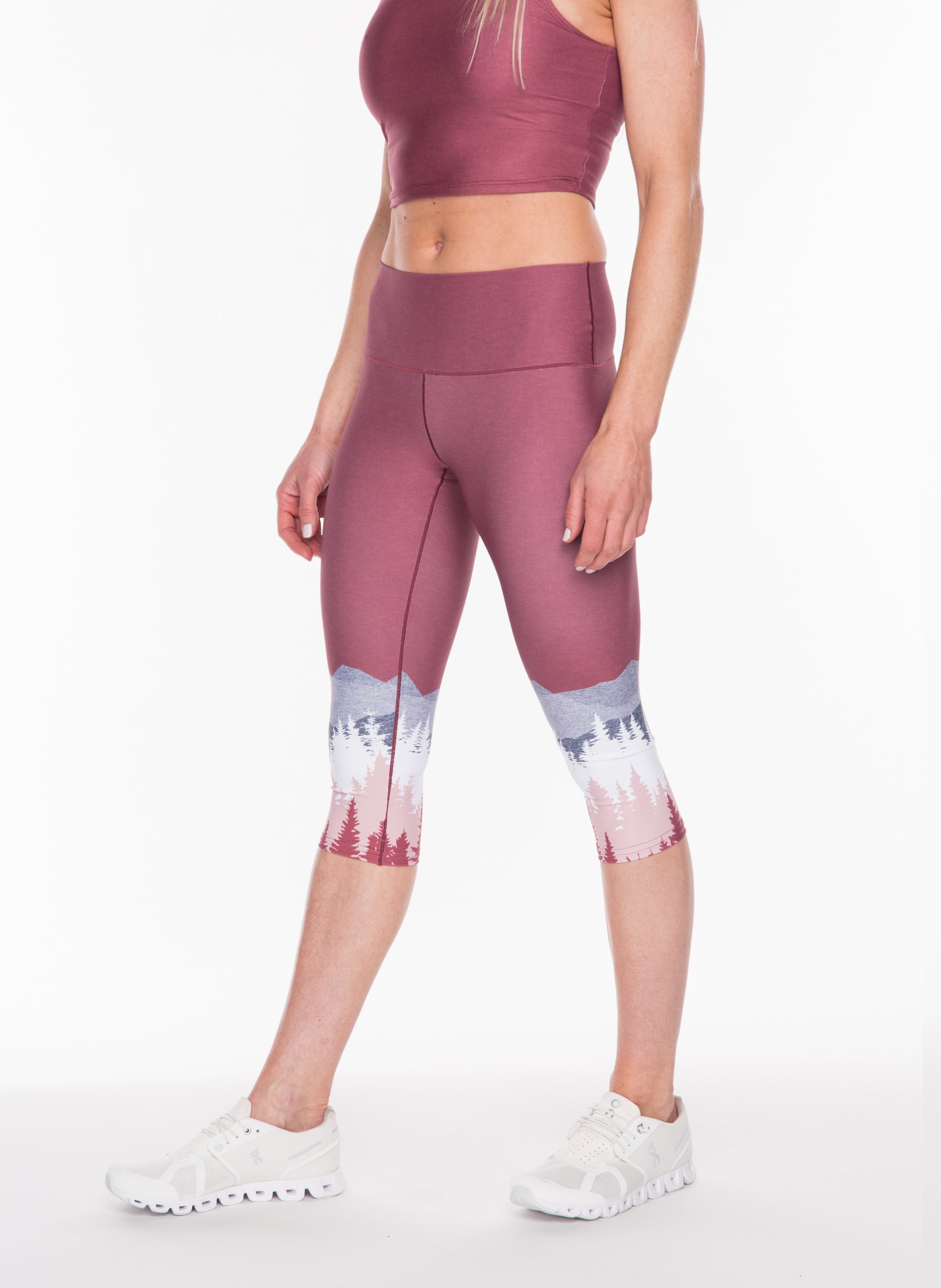 Eco-Friendly Sunset Summit Yoga Capri Pants