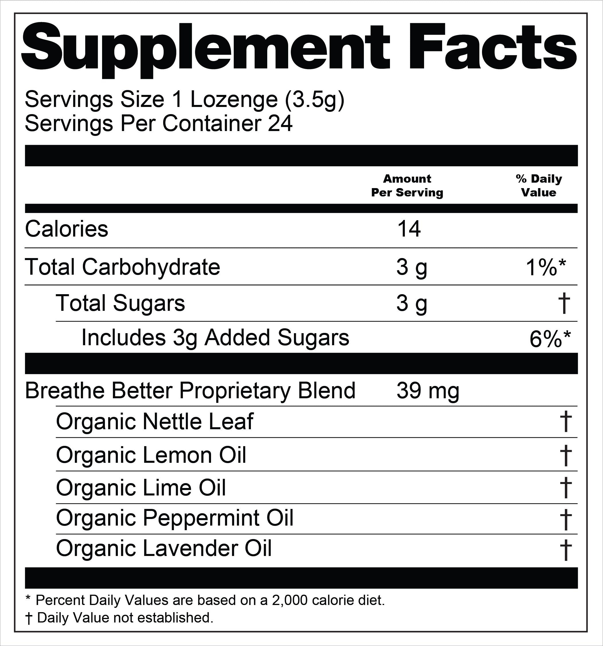 Breathe Better™ (Clarity) Botanical Lozenges – Seasonal Allergy & Breathing Support – Organic Lemon, Lime, Peppermint, Lavender & Nettle Leaf – Gluten-Free, Non-GMO, Vegan*