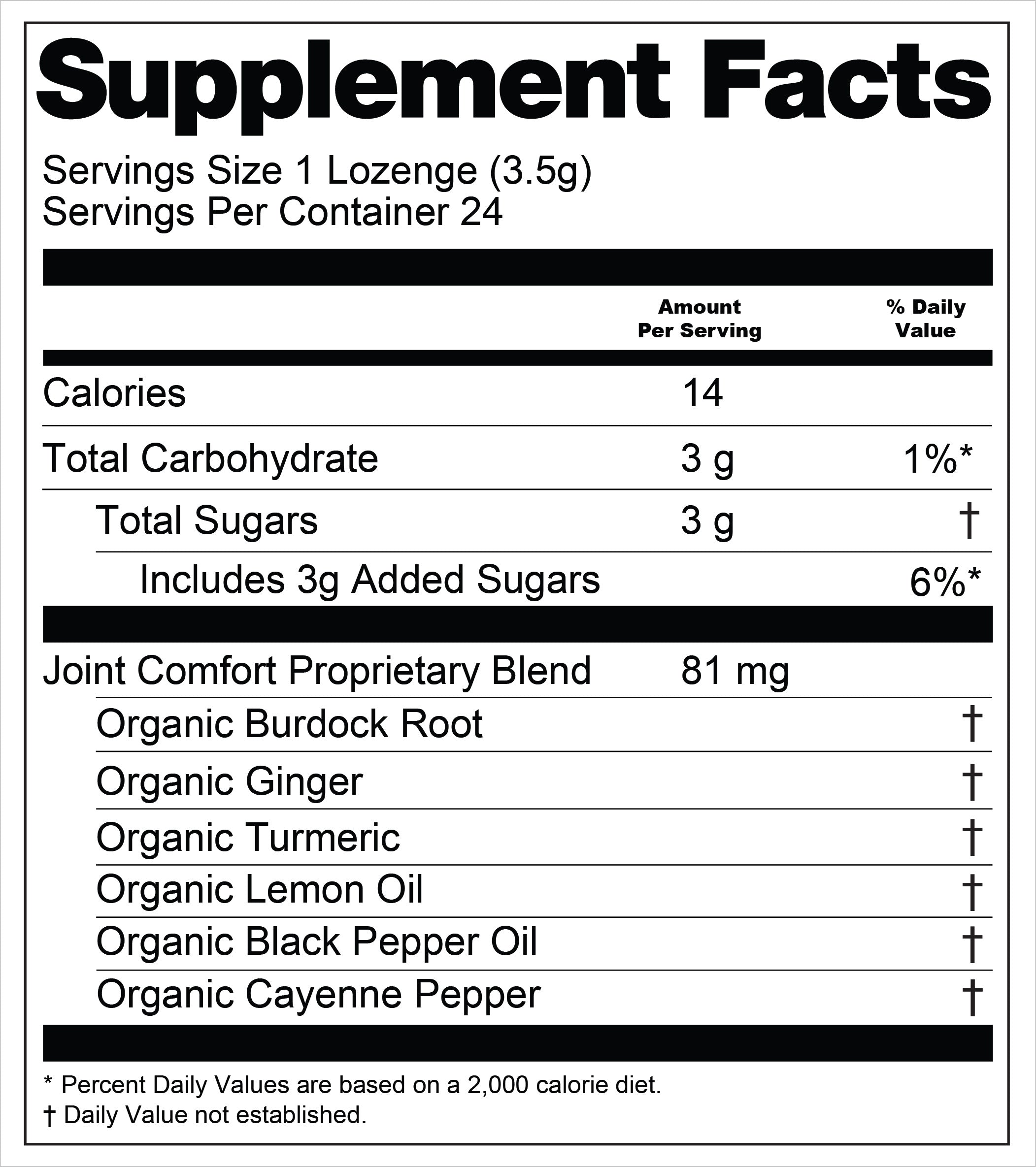 Joint Comfort™ (Complete) Botanical Lozenges – Supports Joint Comfort & Mobility – Organic Turmeric, Ginger, Lemon, Black Pepper, Burdock Root & Cayenne – Gluten-Free, Non-GMO, Vegan*
