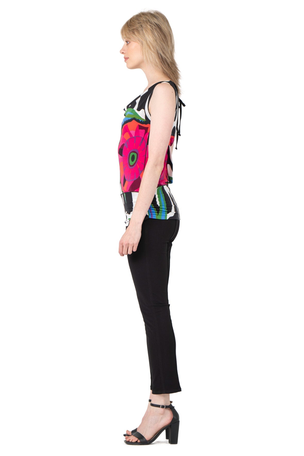 Sleeveless Draped Neck Twist-Back Top - Brie