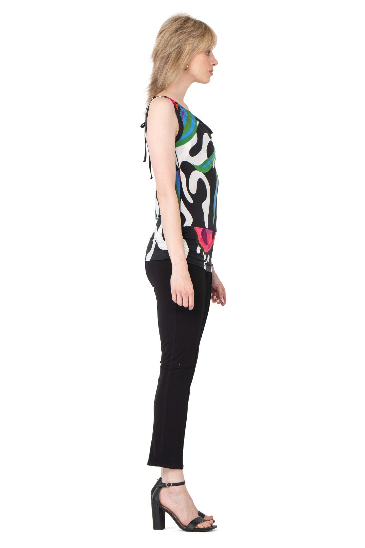 Sleeveless Draped Neck Twist-Back Top - Brie