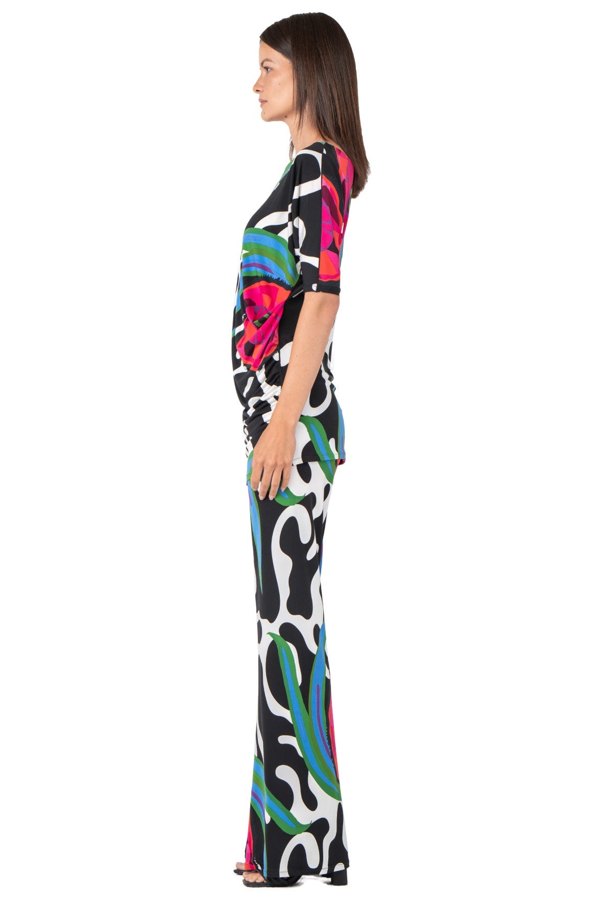Elegant Draped One Shoulder Top - Relaxed Fit