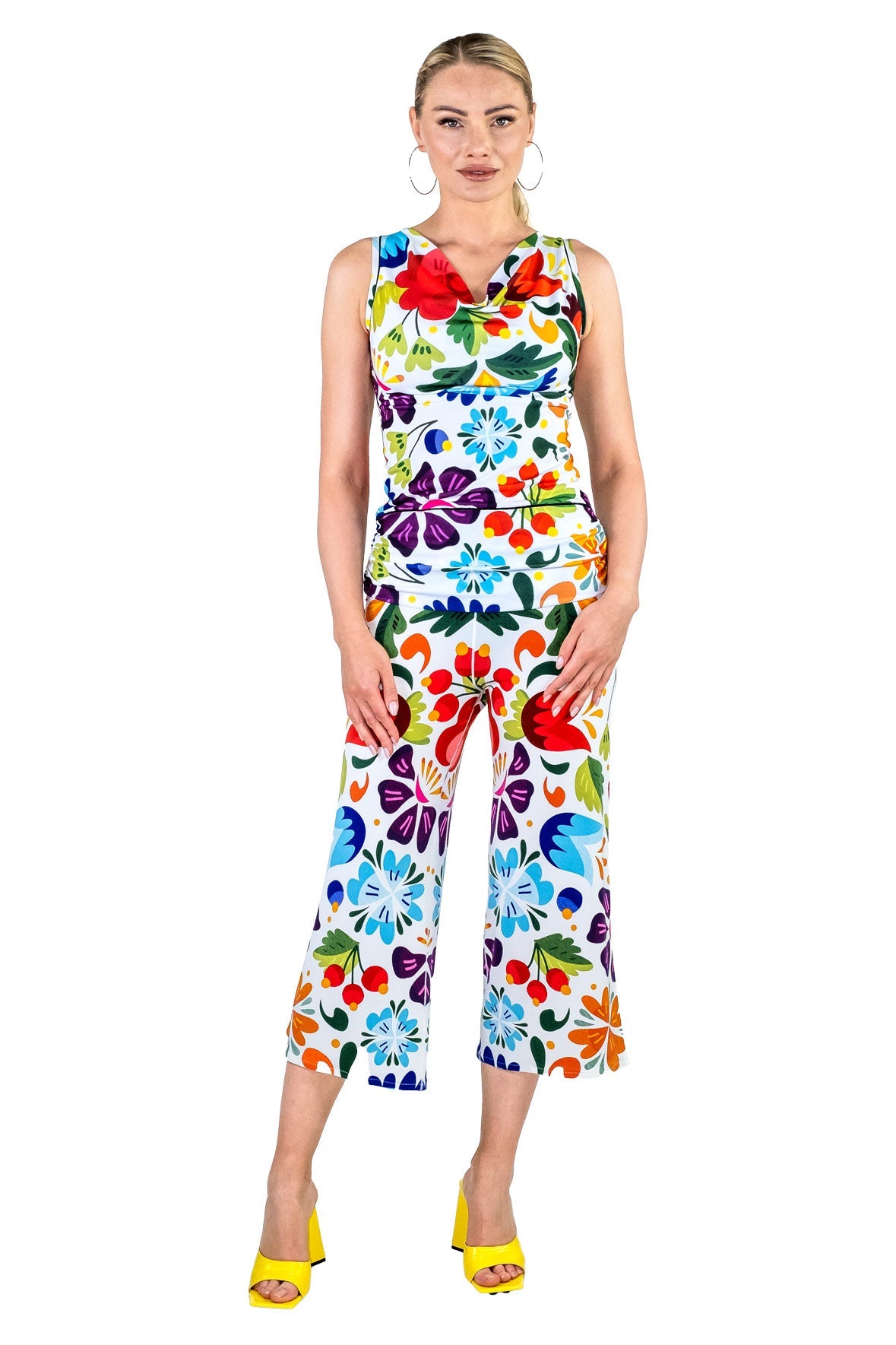 Sleeveless Draped Neck Twist-Back Top - Meryl