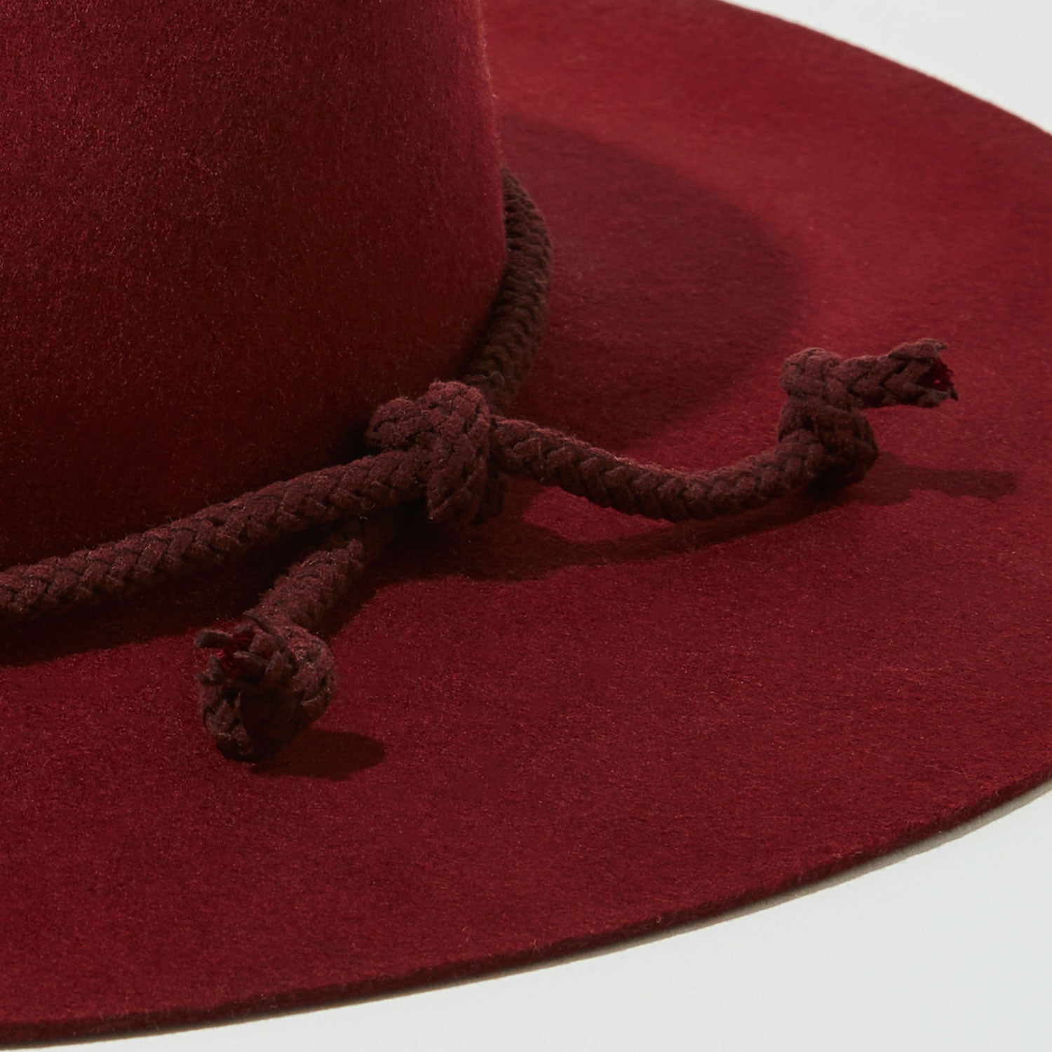Teardrop Wool Hat - Tibetan Red w/ Suede Rope Trim