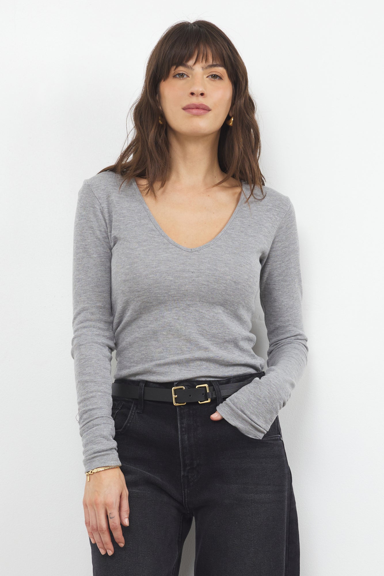 Standard V Neck Long Sleeve Thermal Top
