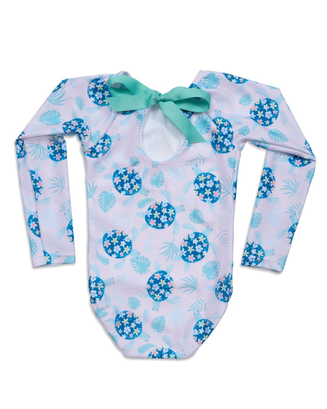Girls Turtley Cute UPF 50 Long Sleeve One Piece Swimsuit