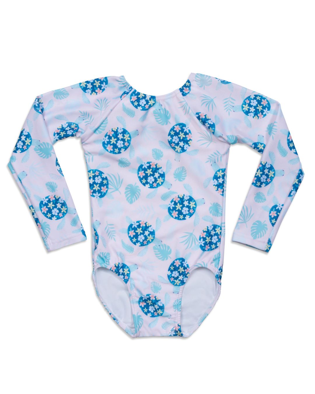 Girls Turtley Cute UPF 50 Long Sleeve One Piece Swimsuit