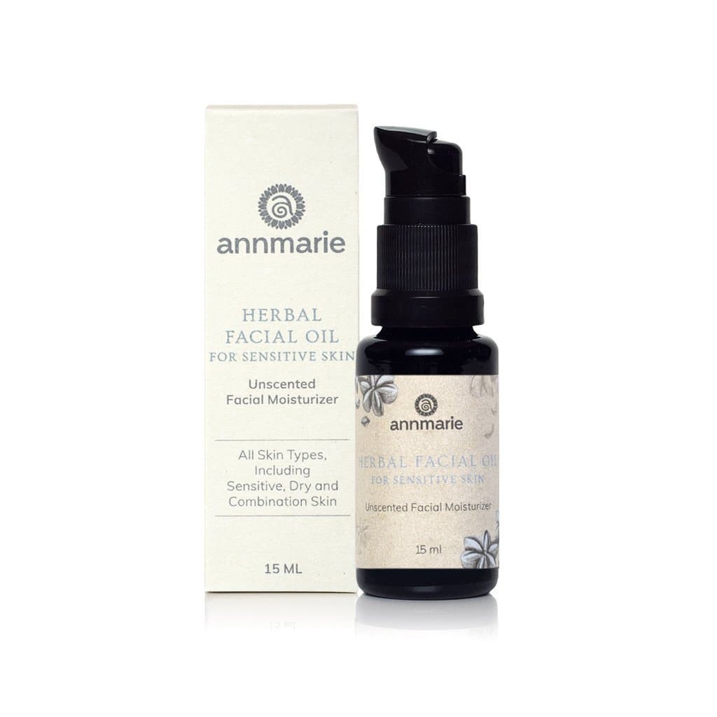 Unscented Herbal Facial Oil for Sensitive Skin - 0.5 Oz