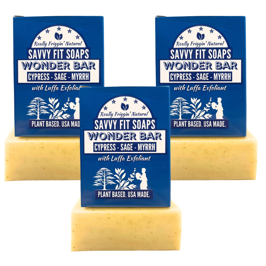 Wonder Bar Exfoliating Soap - Cypress, Sage, Myrrh - 3 Pack