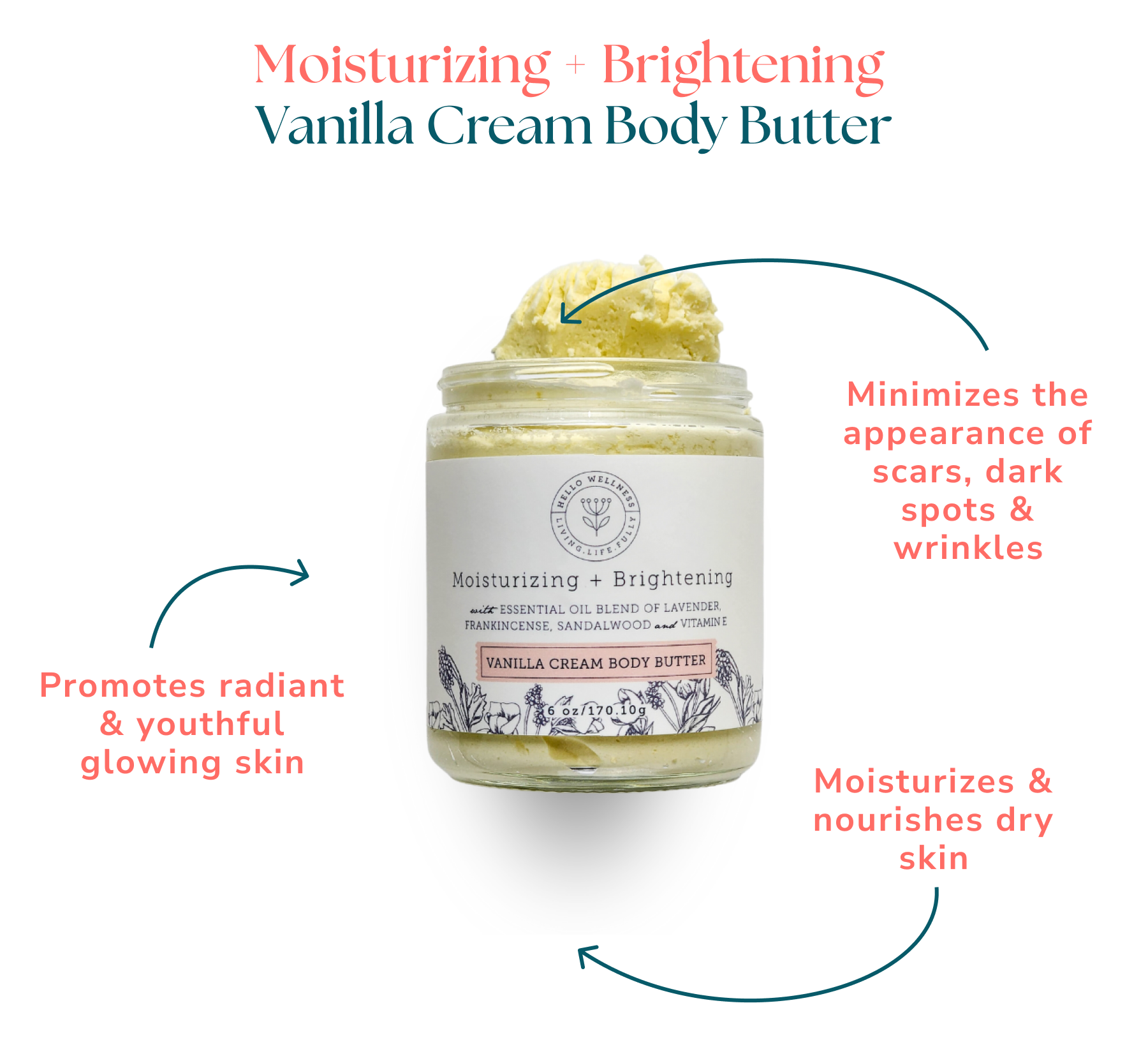 Luxurious Vanilla Cream Body Butter - 8 Oz Jar