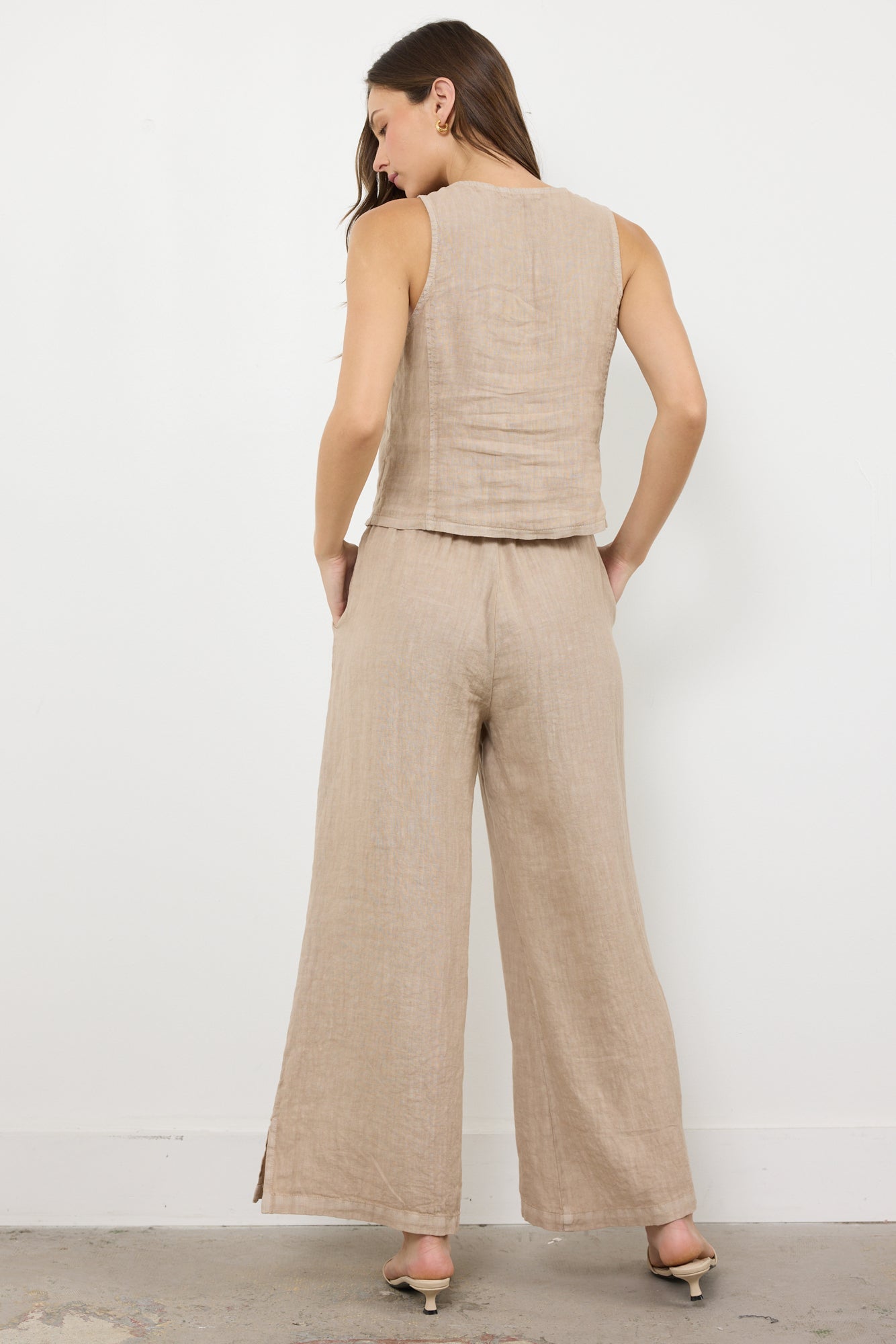 Linen Relaxed Wide Leg Pant - Beachfront