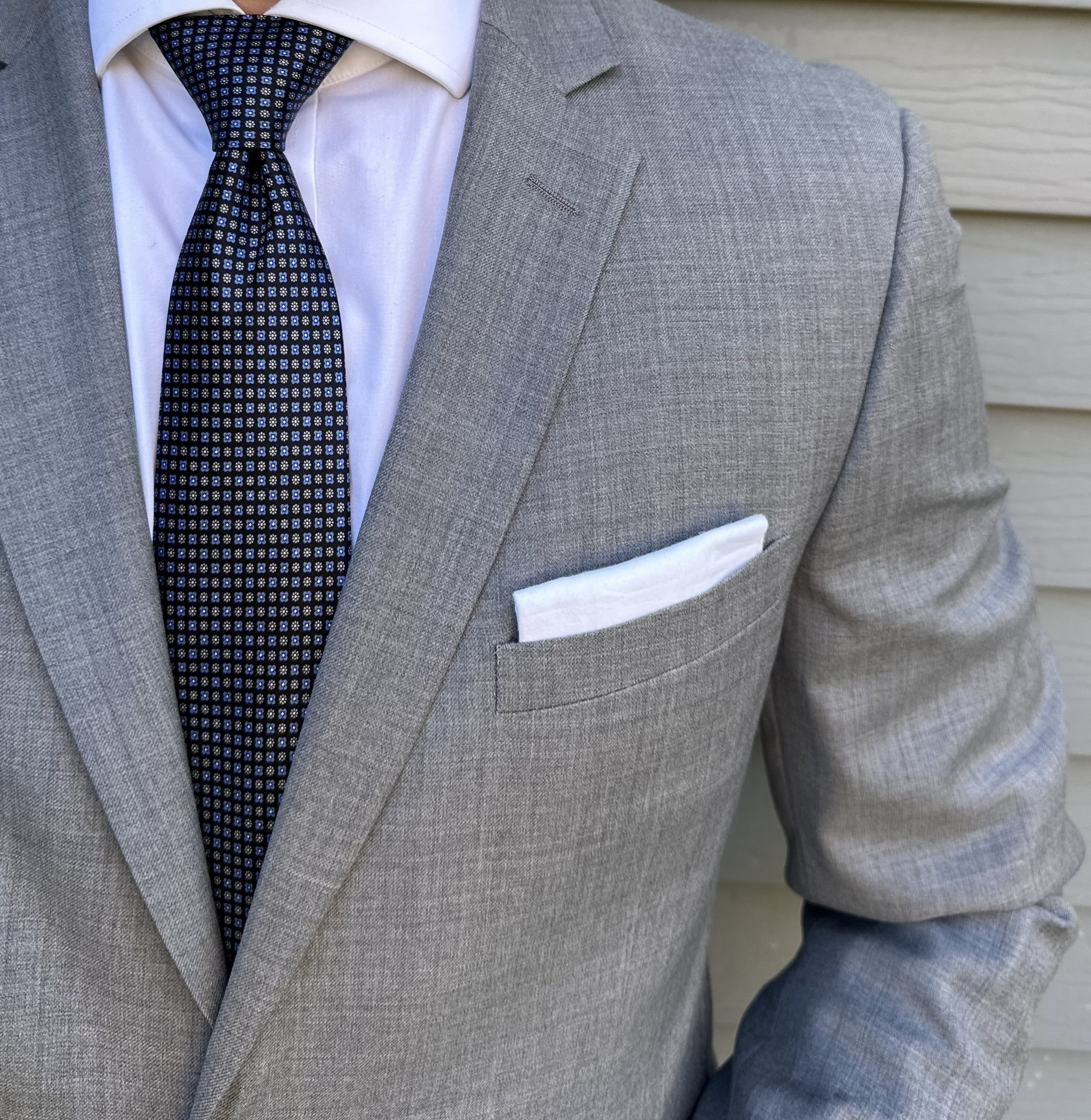 Handmade Wallace Black Satin Foulard Tie - Silk