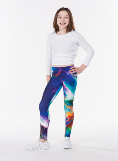 Kids Eco-Friendly Watercolor Yoga Pants