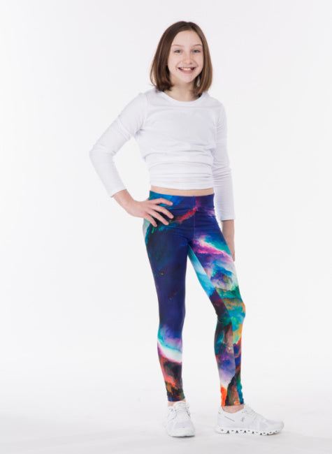 Kids Eco-Friendly Watercolor Yoga Pants