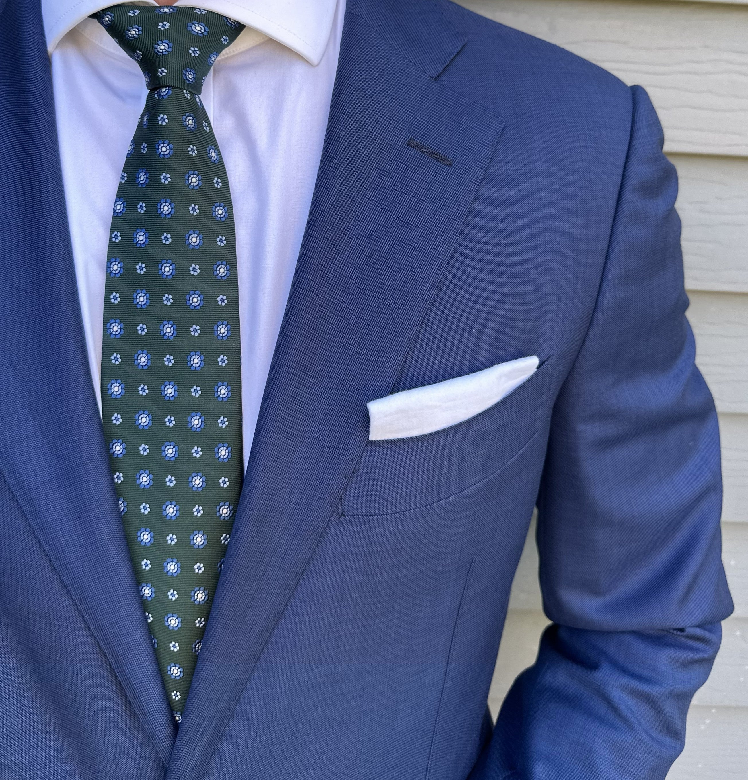Handmade Watson Dark Green Foulard Tie - Silk