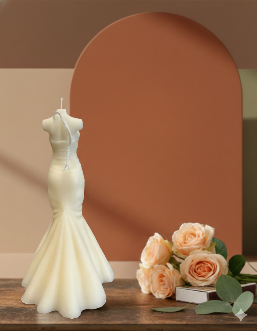 Bridal Sculpture Soy Wax Candle - Wedding Dress