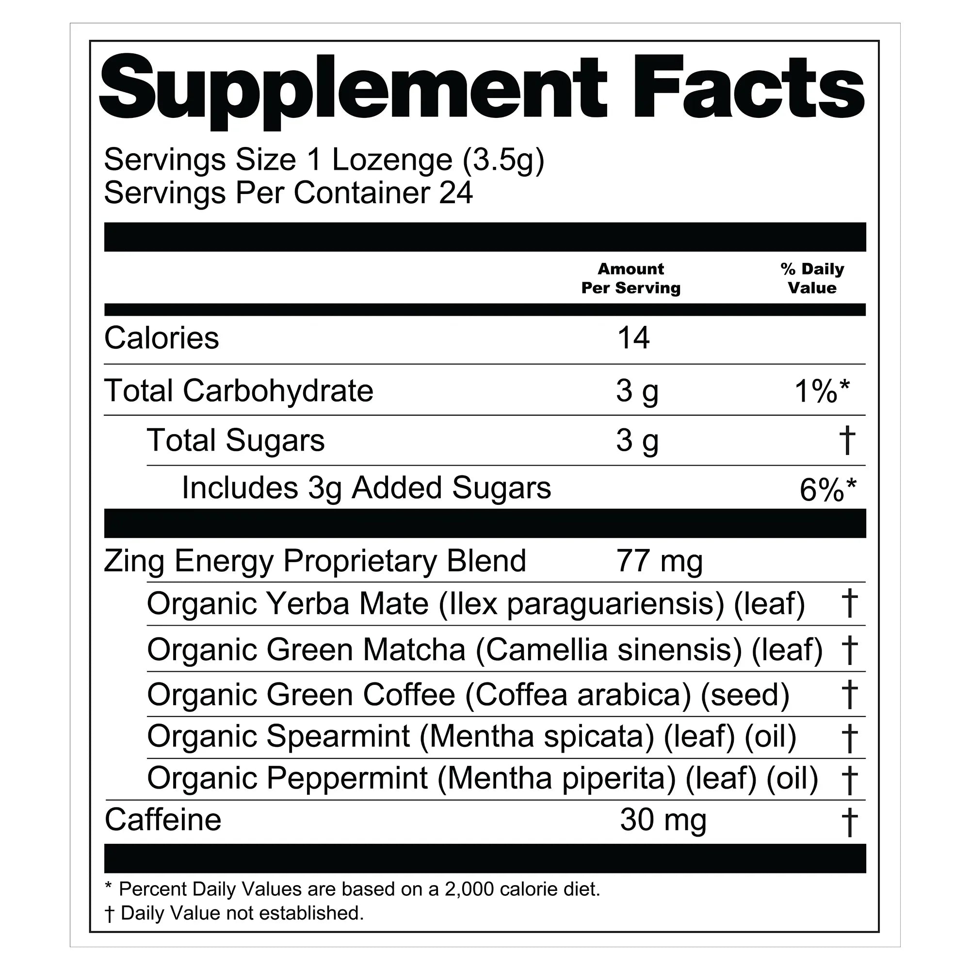 Zing Energy & Clarity Botanical Lozenges - 24 Count