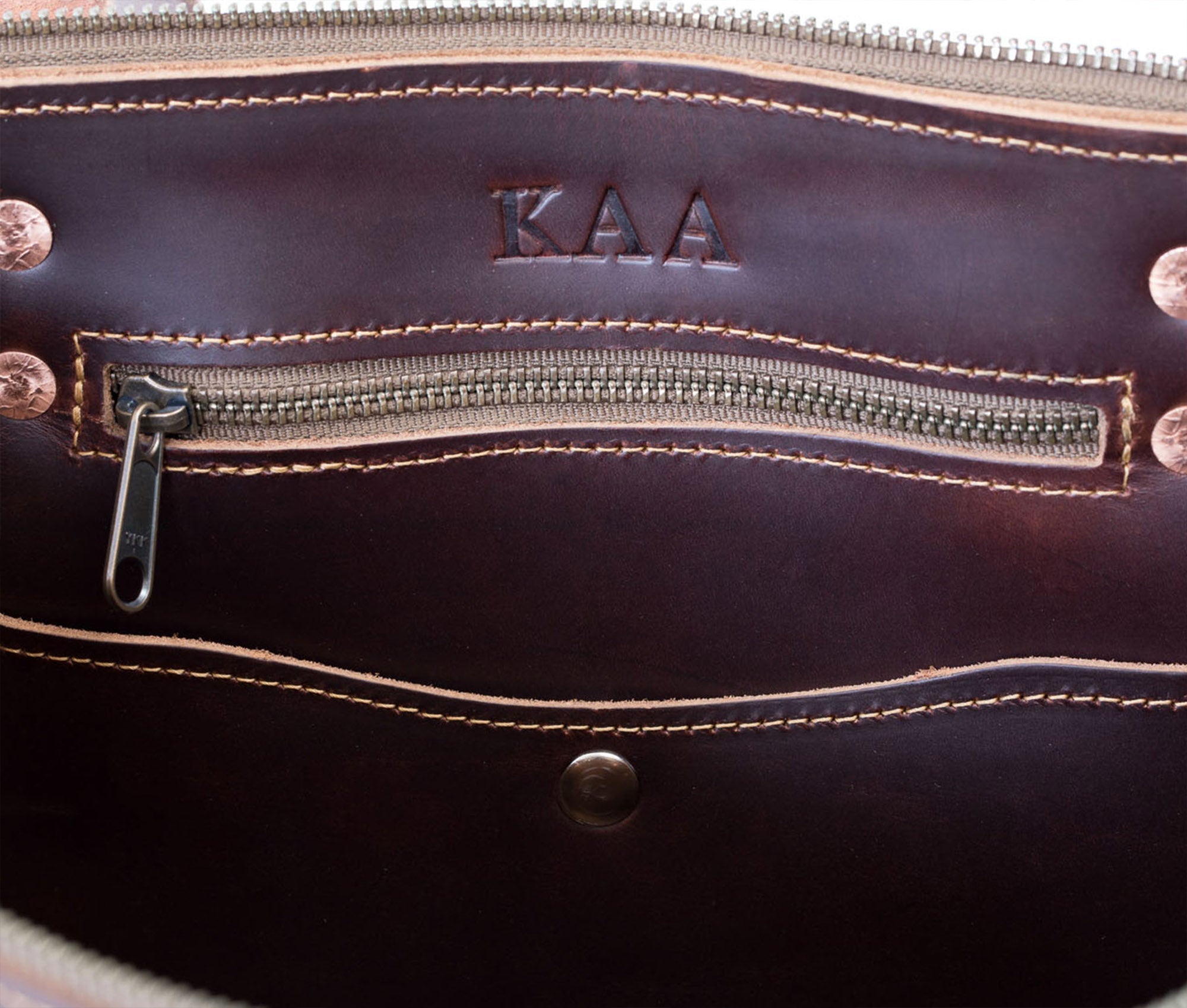 Leather Lifetime Zippered Tote Bag