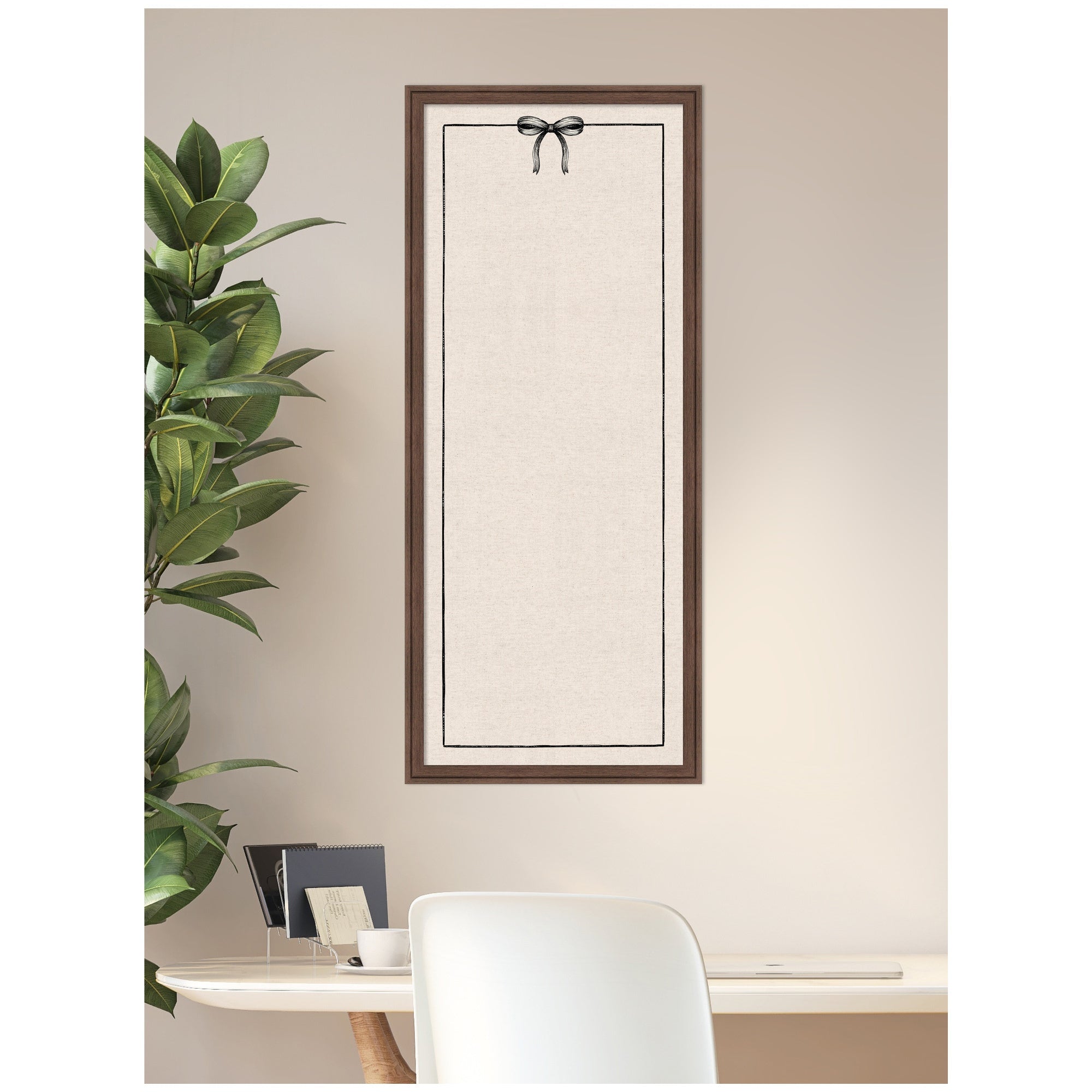 Framed Fabric Pinboard Linen Coquette Black Bow Frame Wall Organization