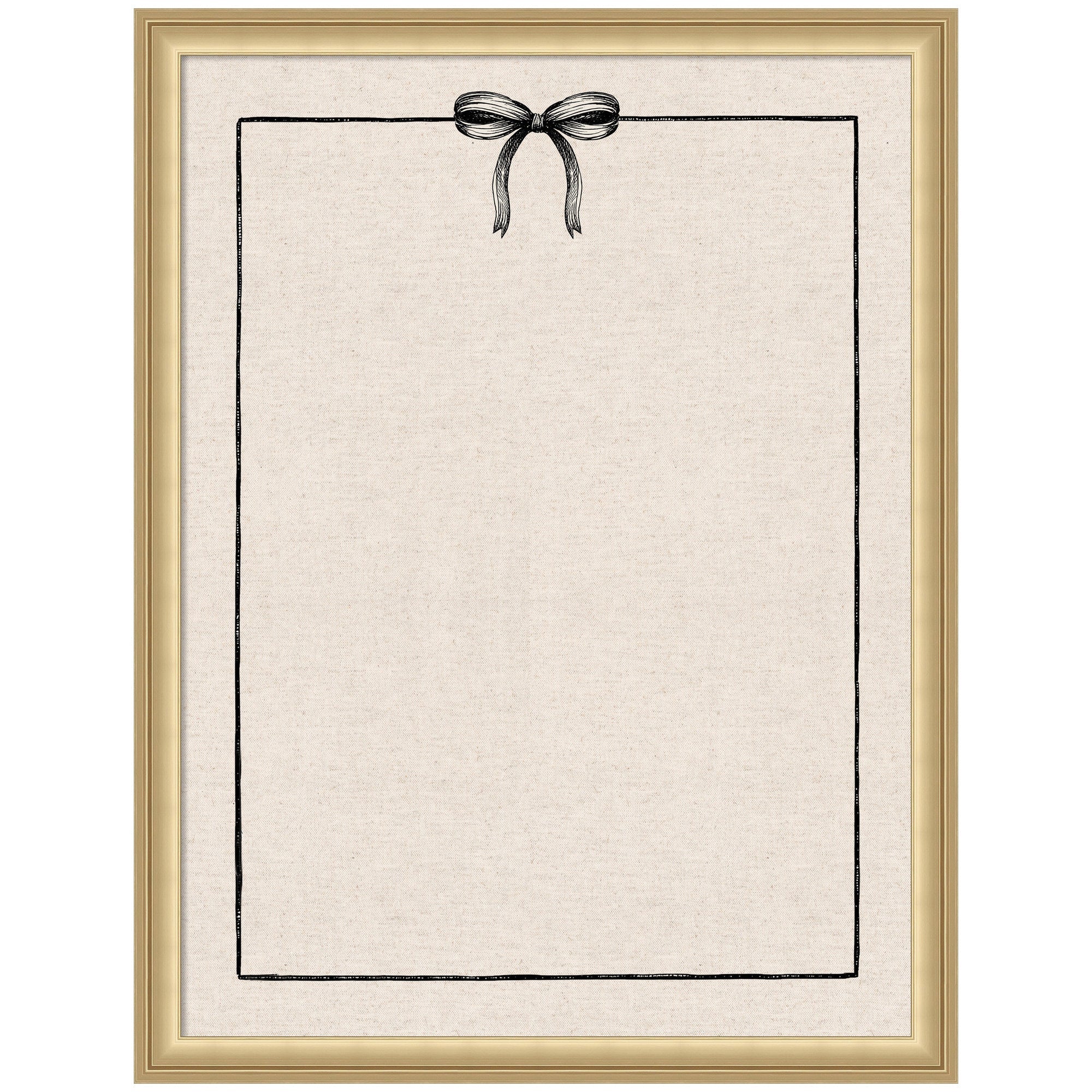 Framed Fabric Pinboard Linen Coquette Black Bow Frame Wall Organization