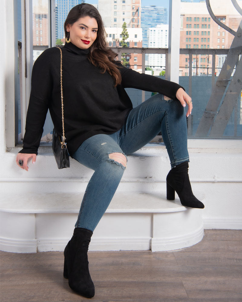 Plus Size Paris Turtleneck Tunic Sweater