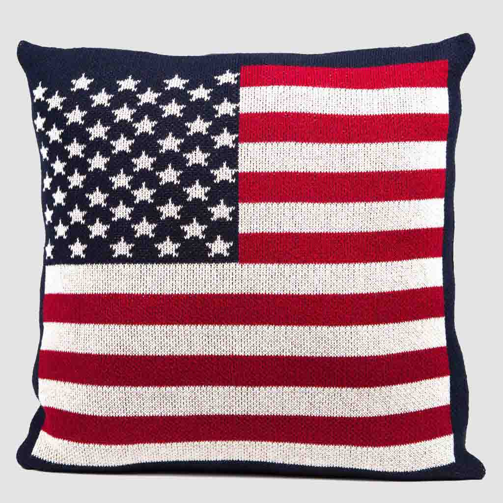 Eco-Friendly American Flag Pillow - 20" x 20"