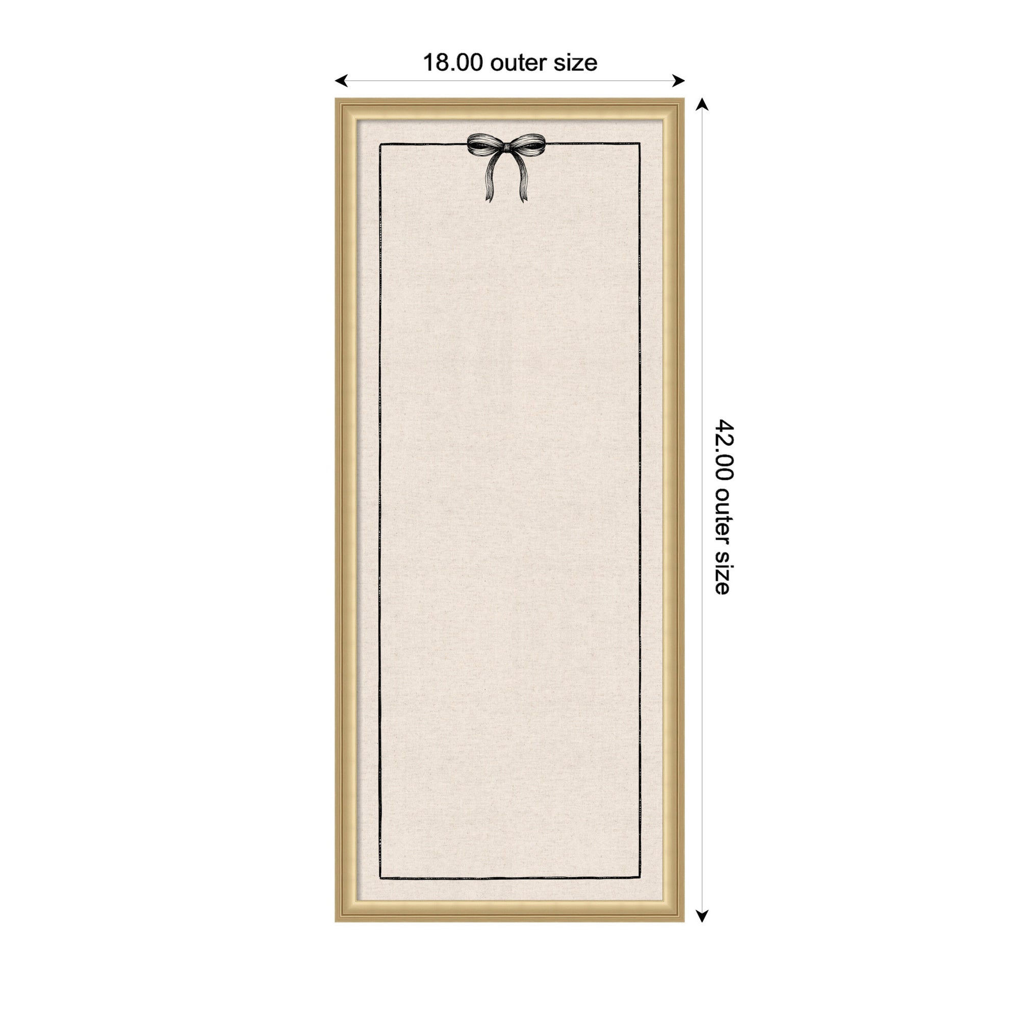 Framed Fabric Pinboard Linen Coquette Black Bow Frame Wall Organization