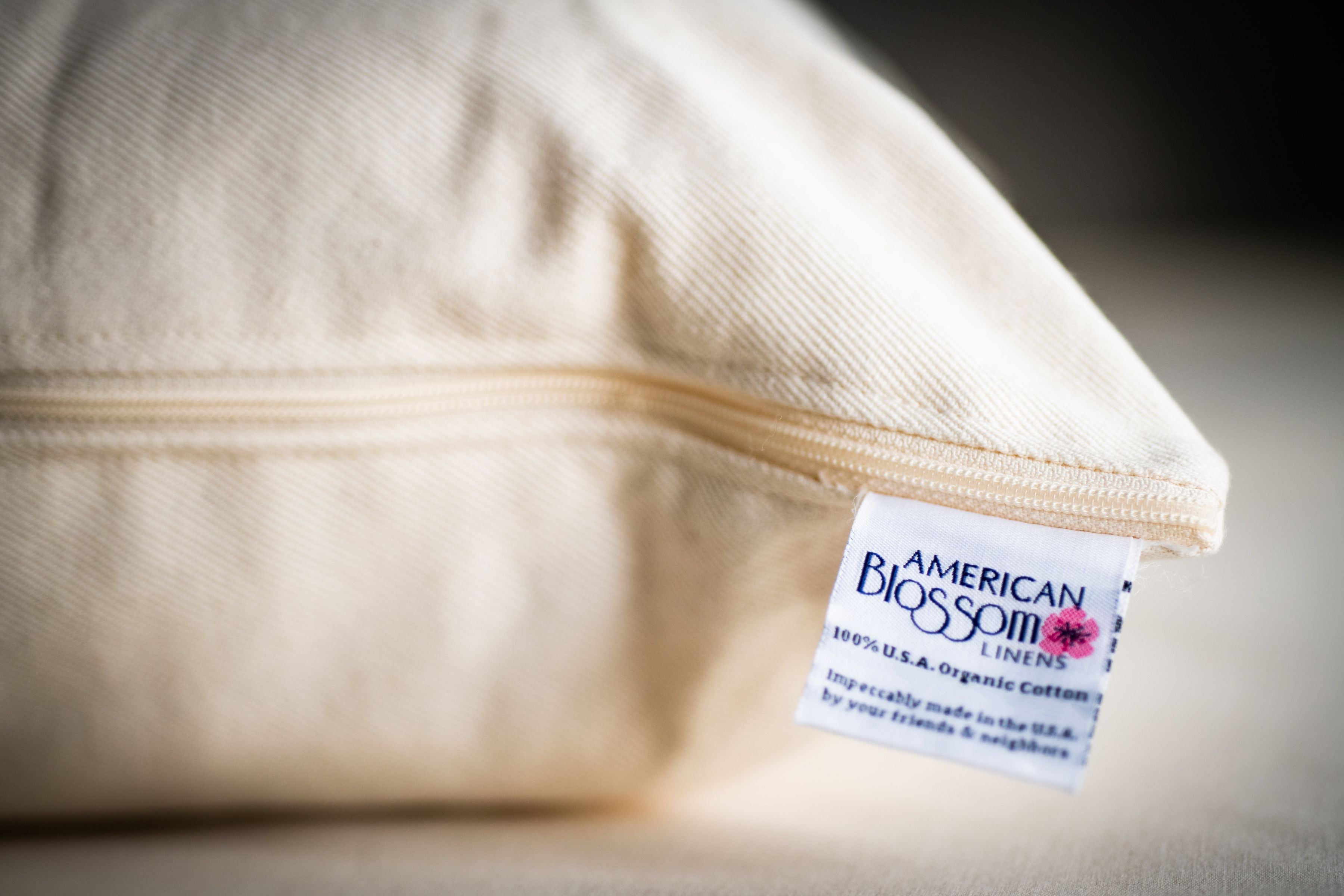 Natural Wool Pillow USA Cotton Cover - Customizable
