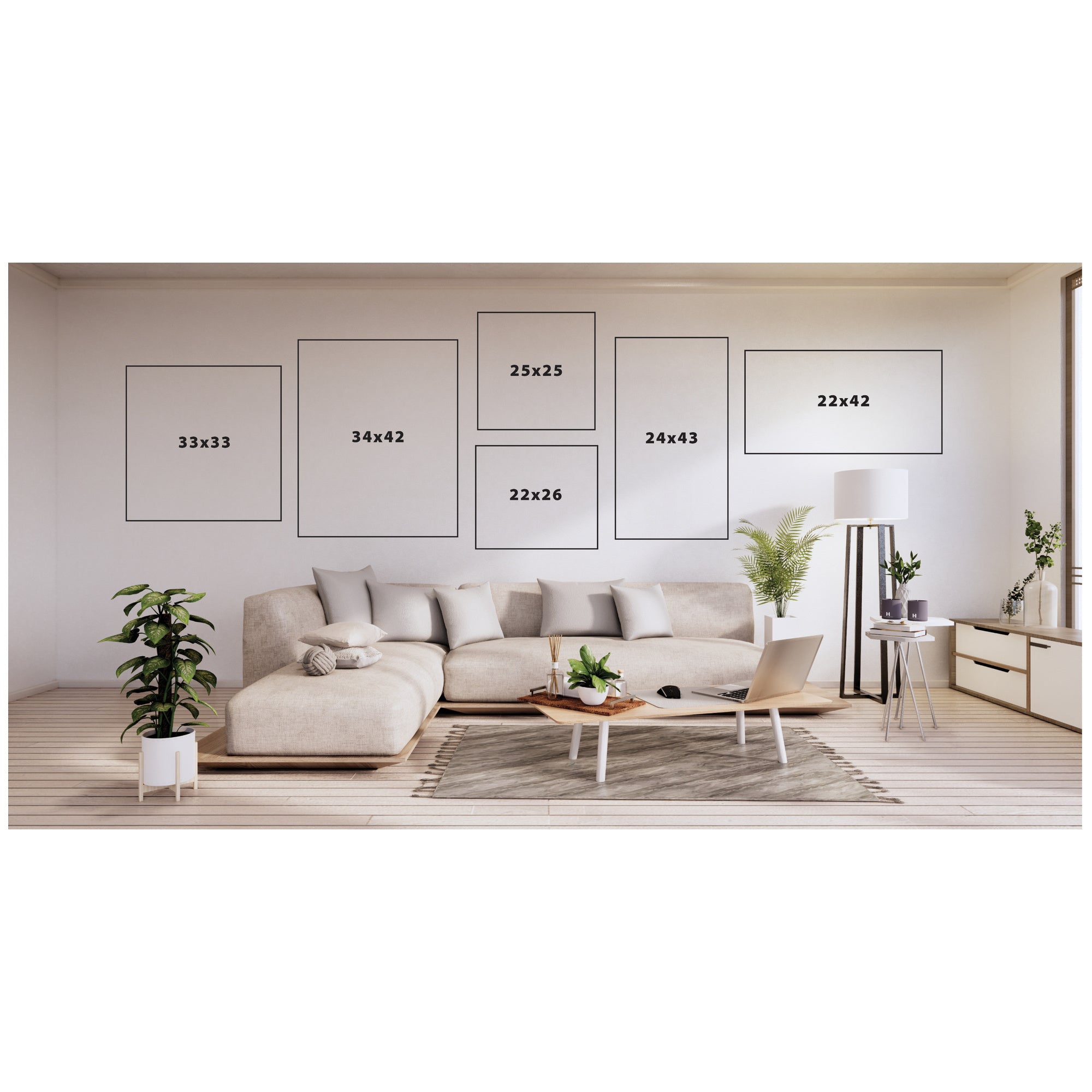 Neutral Abstract Landscape by The Creative Bunch Studio Framed Wall Art Print