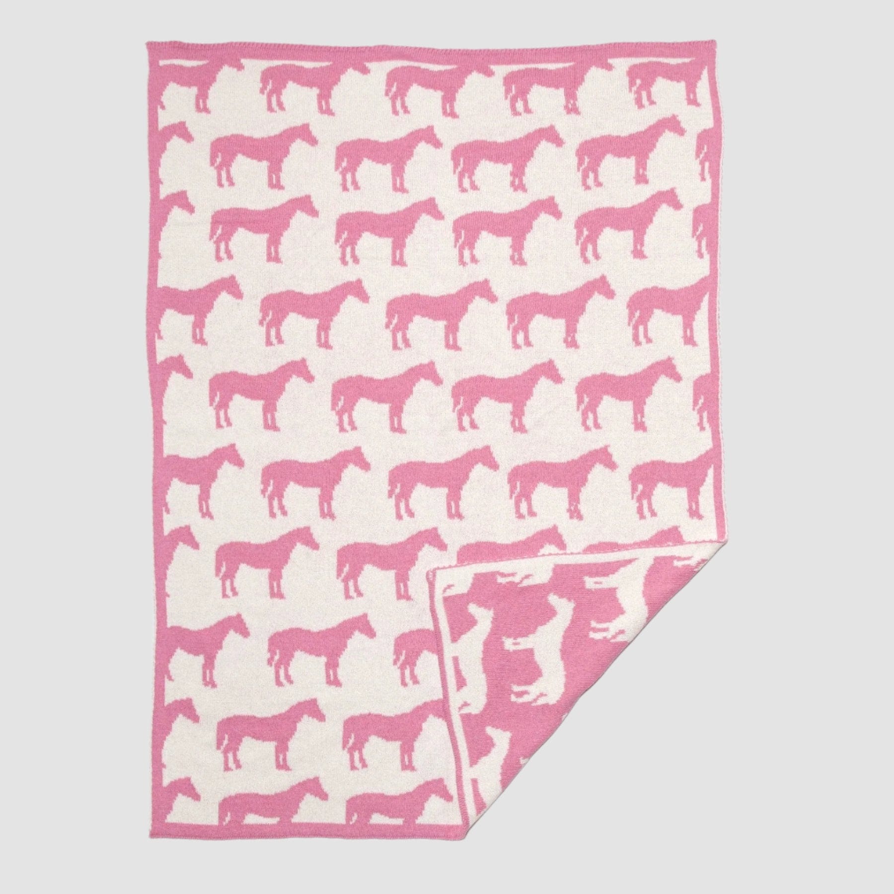 Baby Reversible Cotton Knit Blanket - Pony