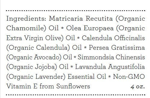 Organic Calming Baby Oil - Lavender & Chamomile