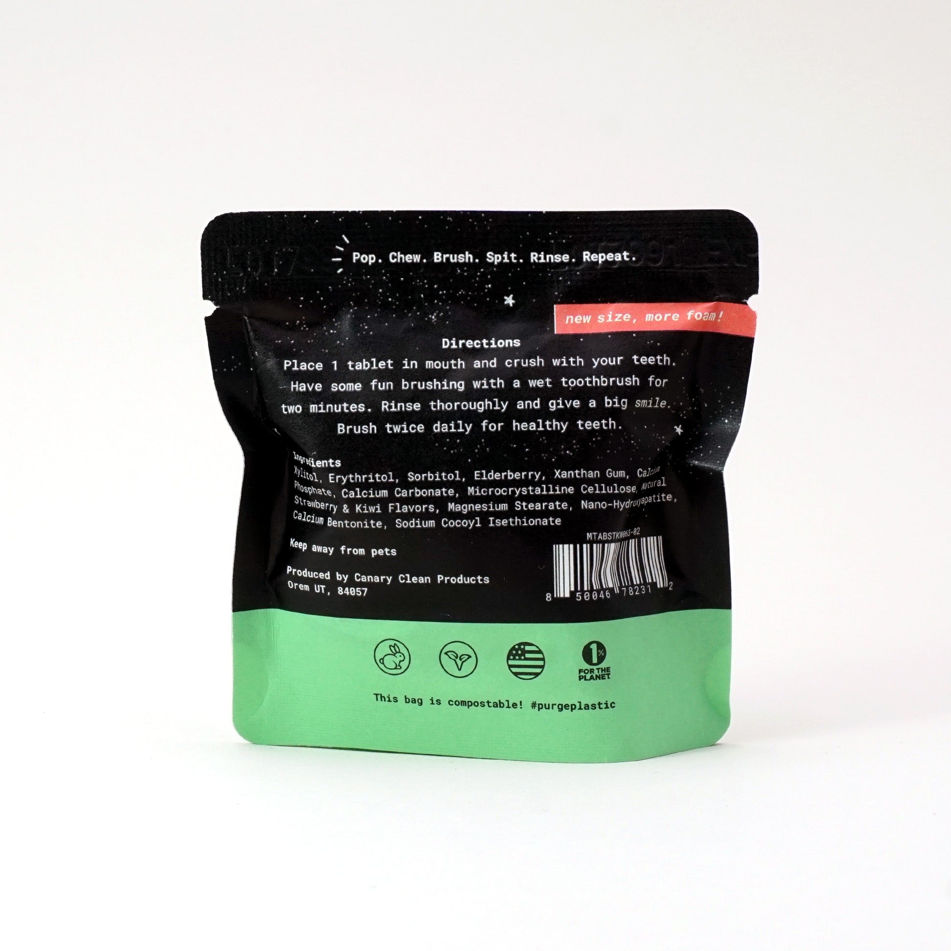 Eco-Friendly Strawberry Kiwi Toothpaste Tablets