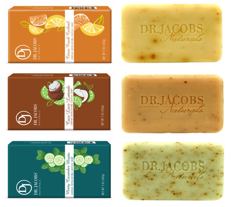 Exfoliating Castile Bar Soap Set - 3 Pack, 5oz Each