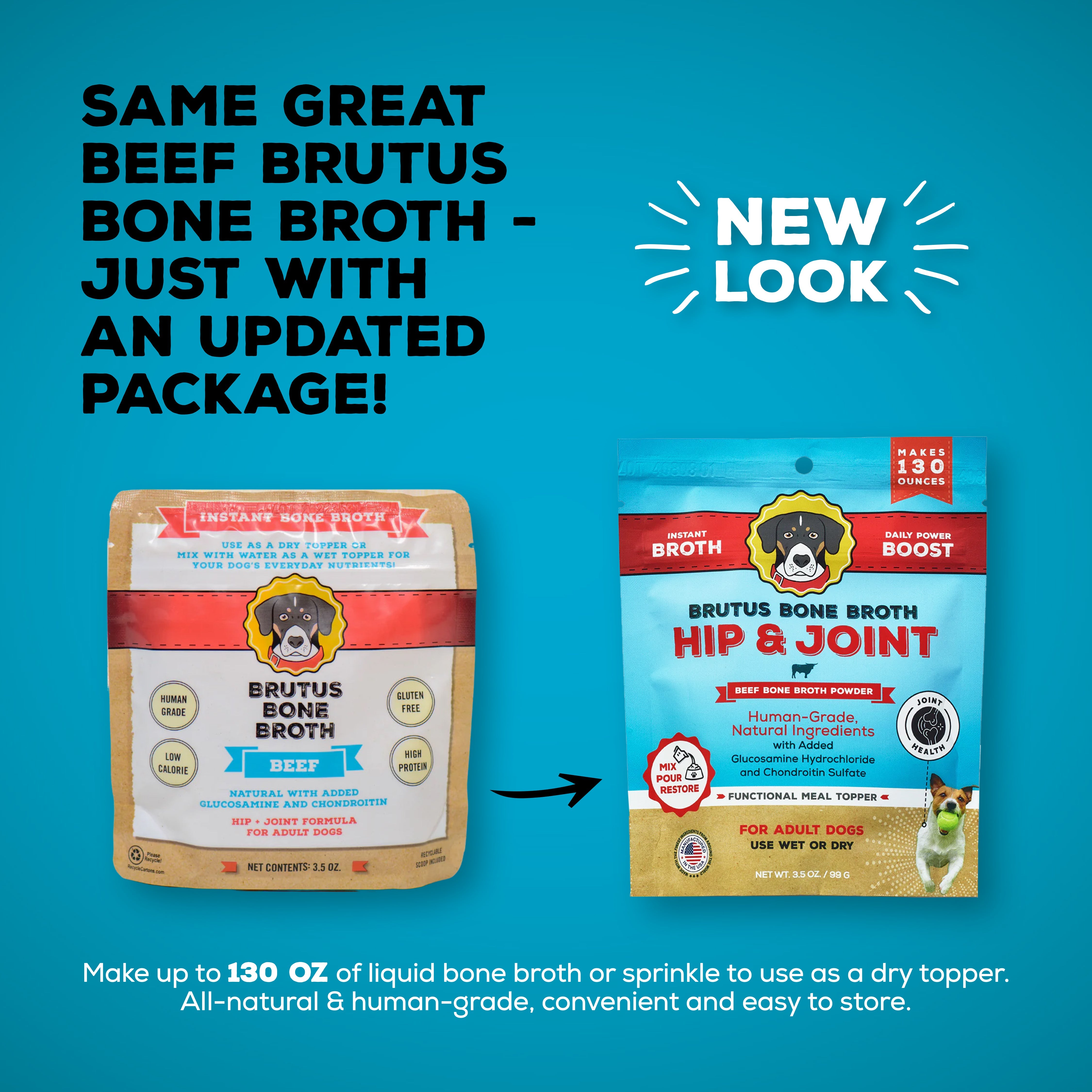 Hip & Joint Instant Bone Broth Meal Topper Pack - Beef